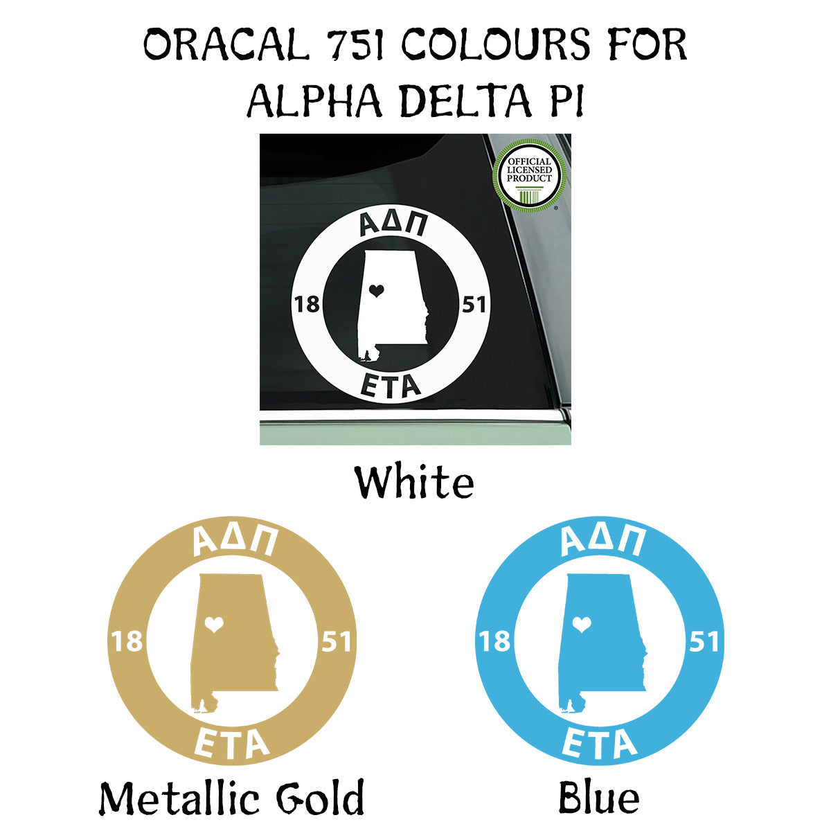 Brit and Bee Sorority State Decal - Alpha Delta Pi