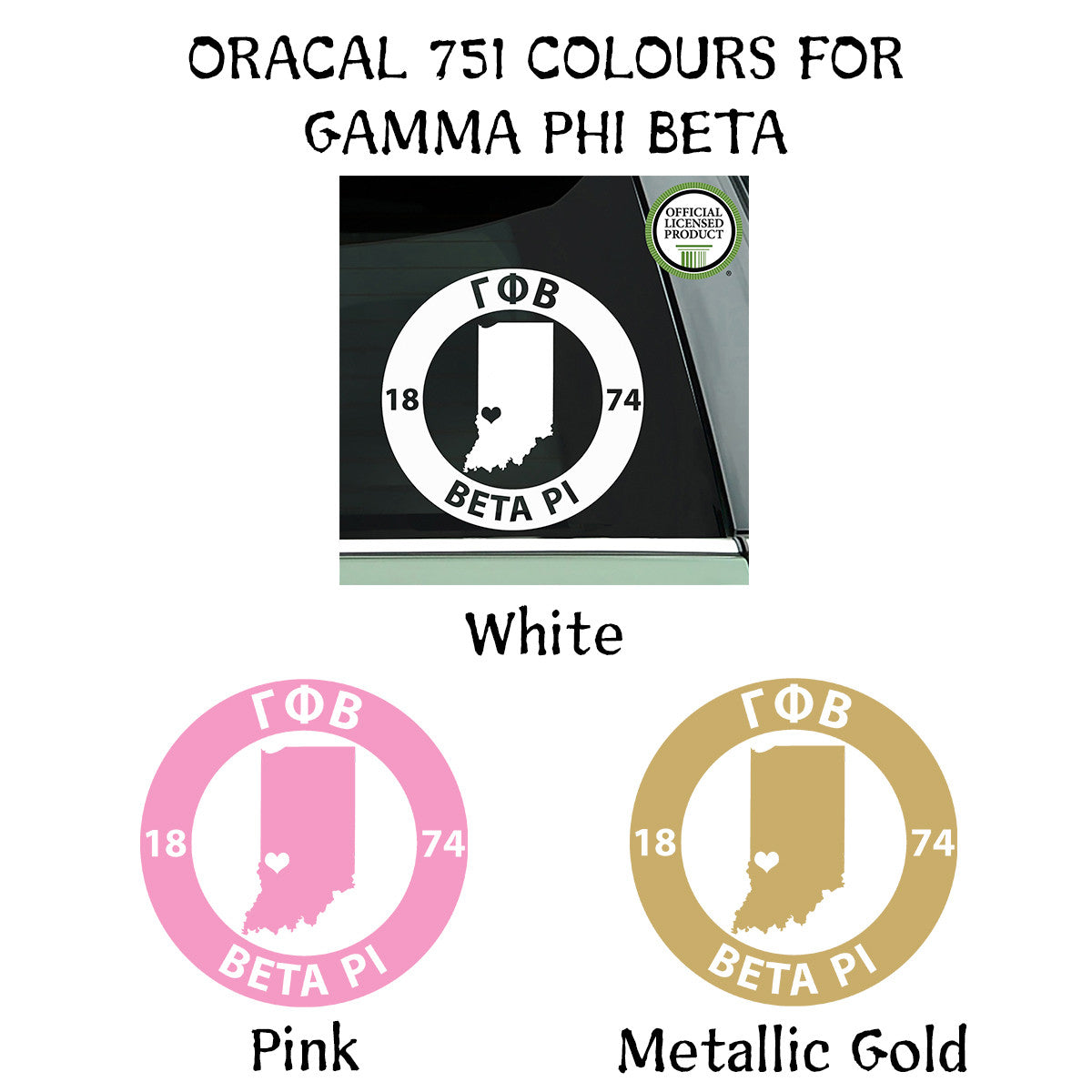 Brit and Bee Sorority State Decal - Gamma Phi Beta