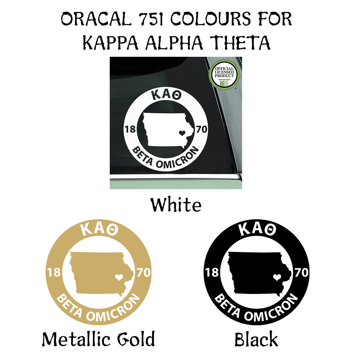 Brit and Bee Sorority State Decal - Kappa Alpha Theta
