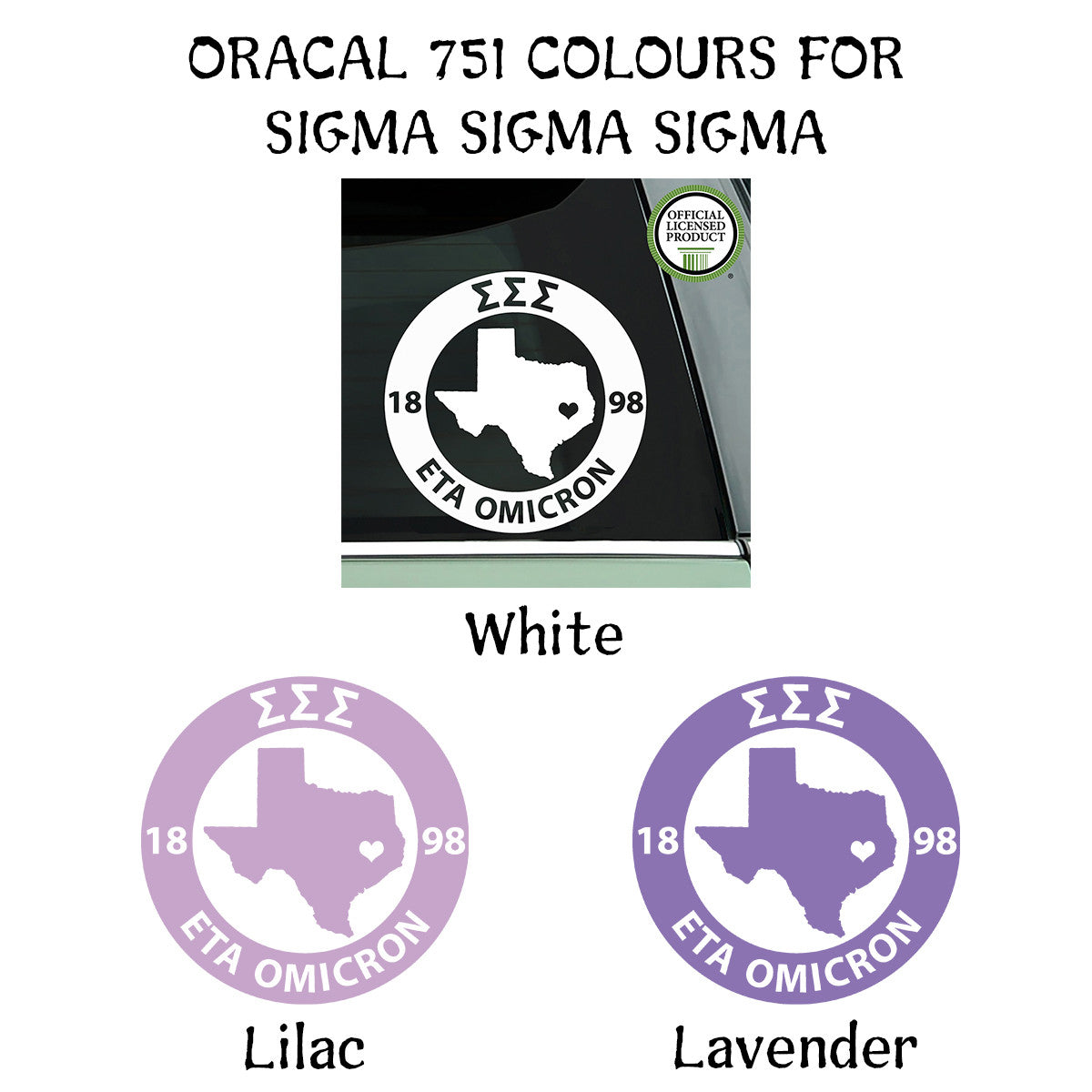 Brit and Bee Sorority State Decal - Sigma Sigma Sigma