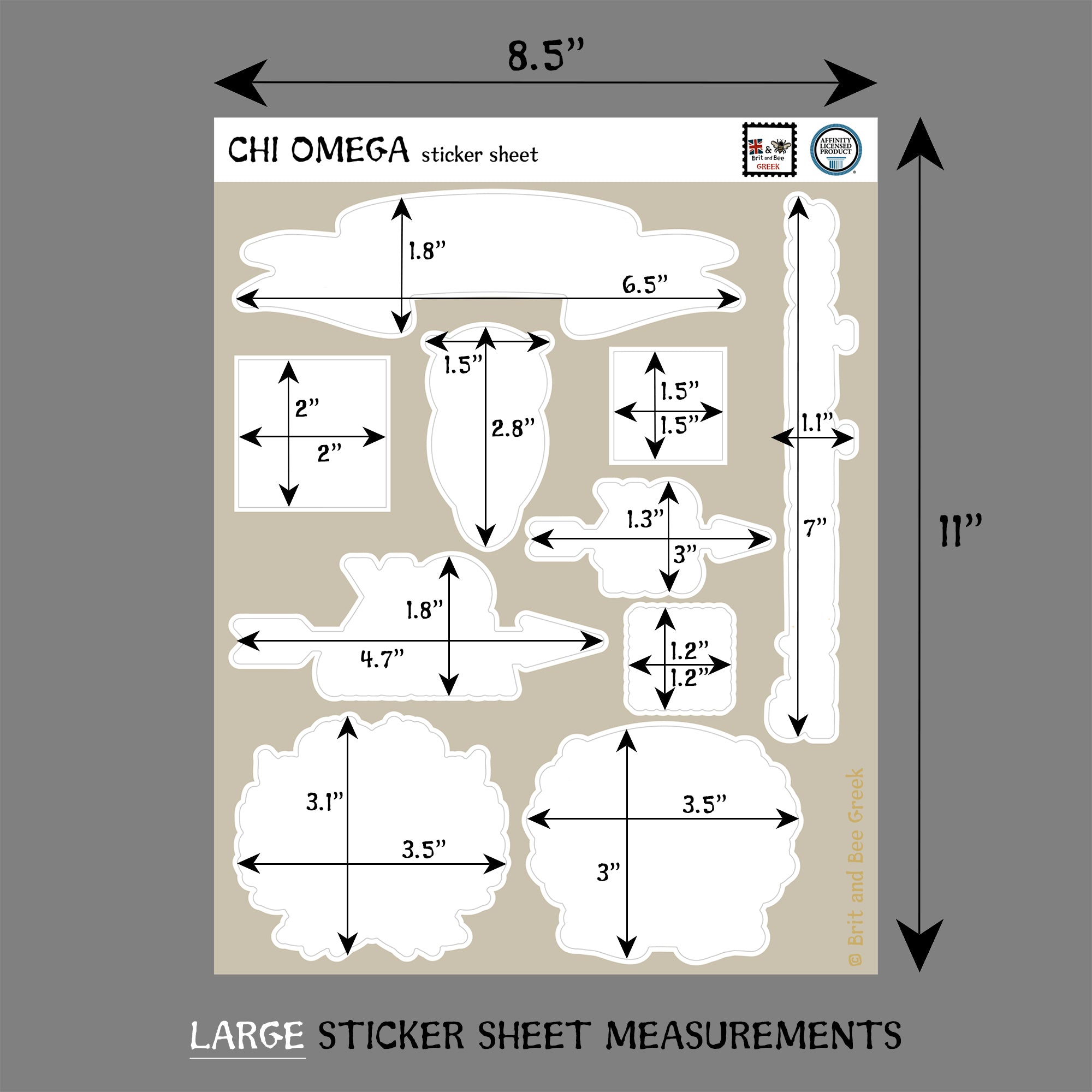 Chi Omega Sticker Sheets | Brit and Bee
