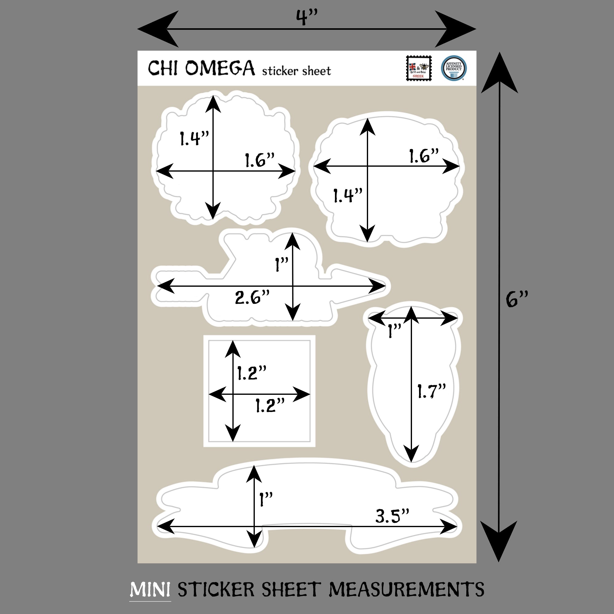 Chi Omega Sticker Sheets | Brit and Bee