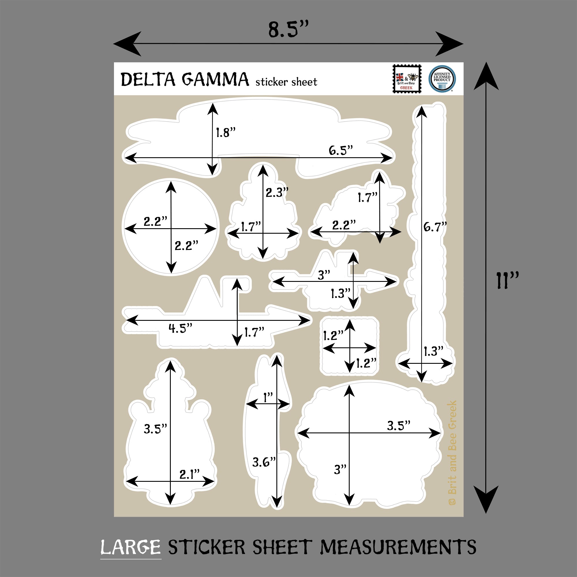 Delta Gamma Sticker Sheet | Brit and Bee