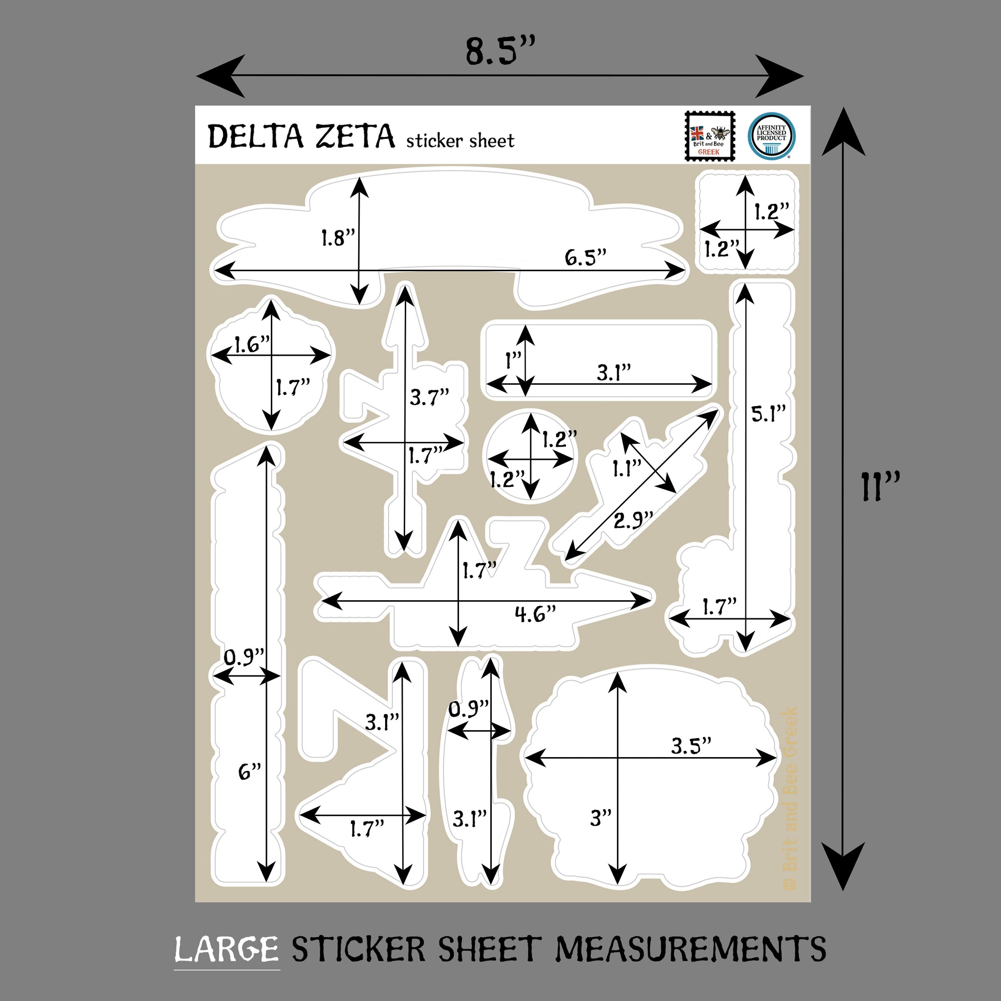 Delta Zeta Sticker Sheet | Brit and Bee