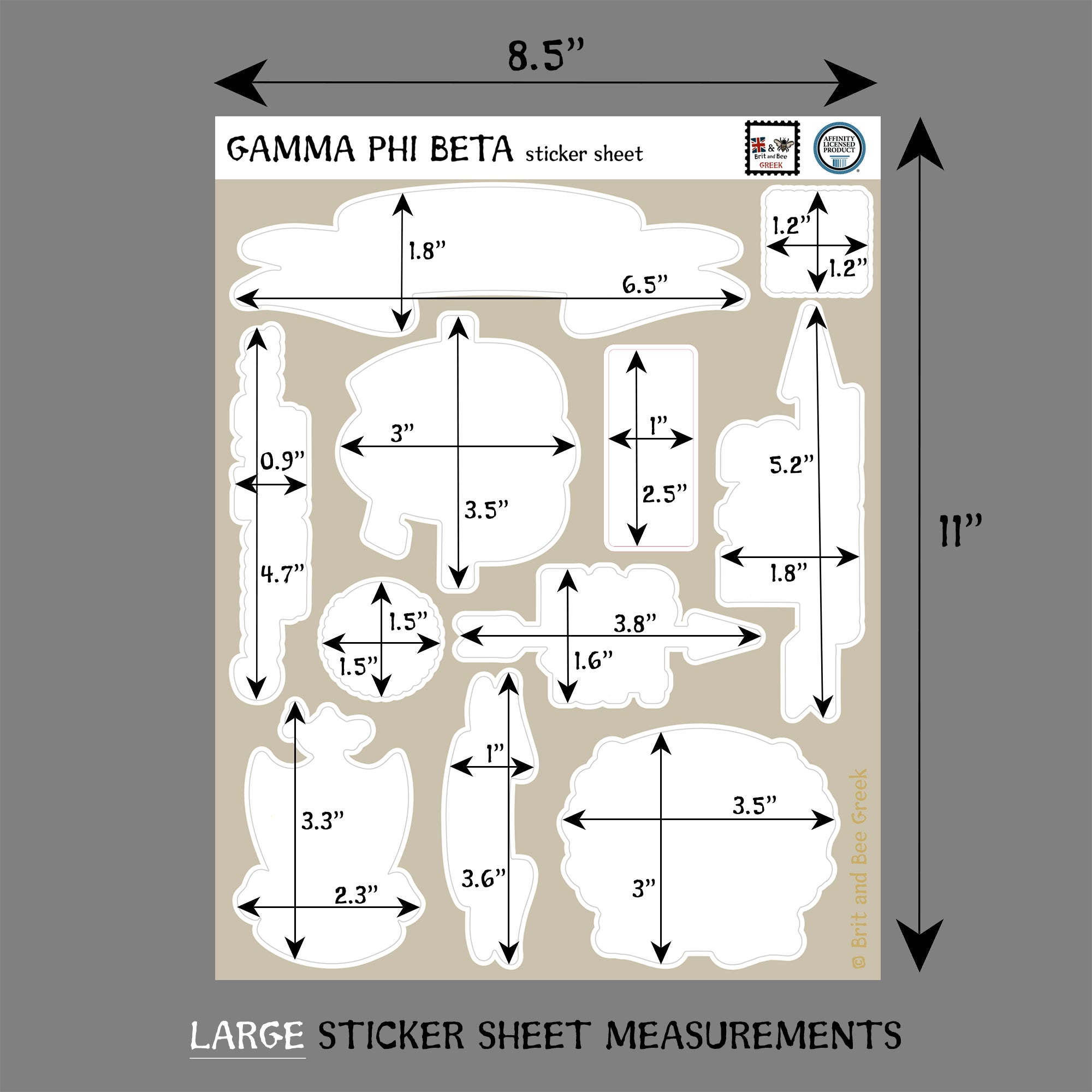 Gamma Phi Beta Sticker Sheet | Brit and Bee