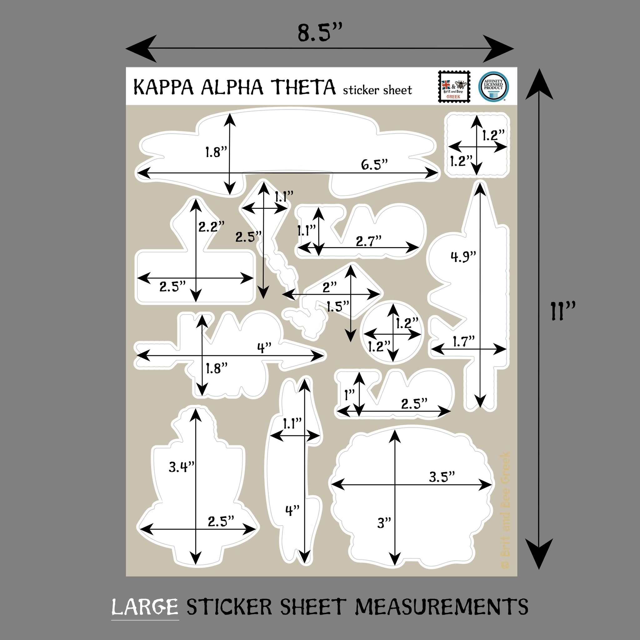 Kappa Alpha Theta Sticker Sheet | Brit and Bee
