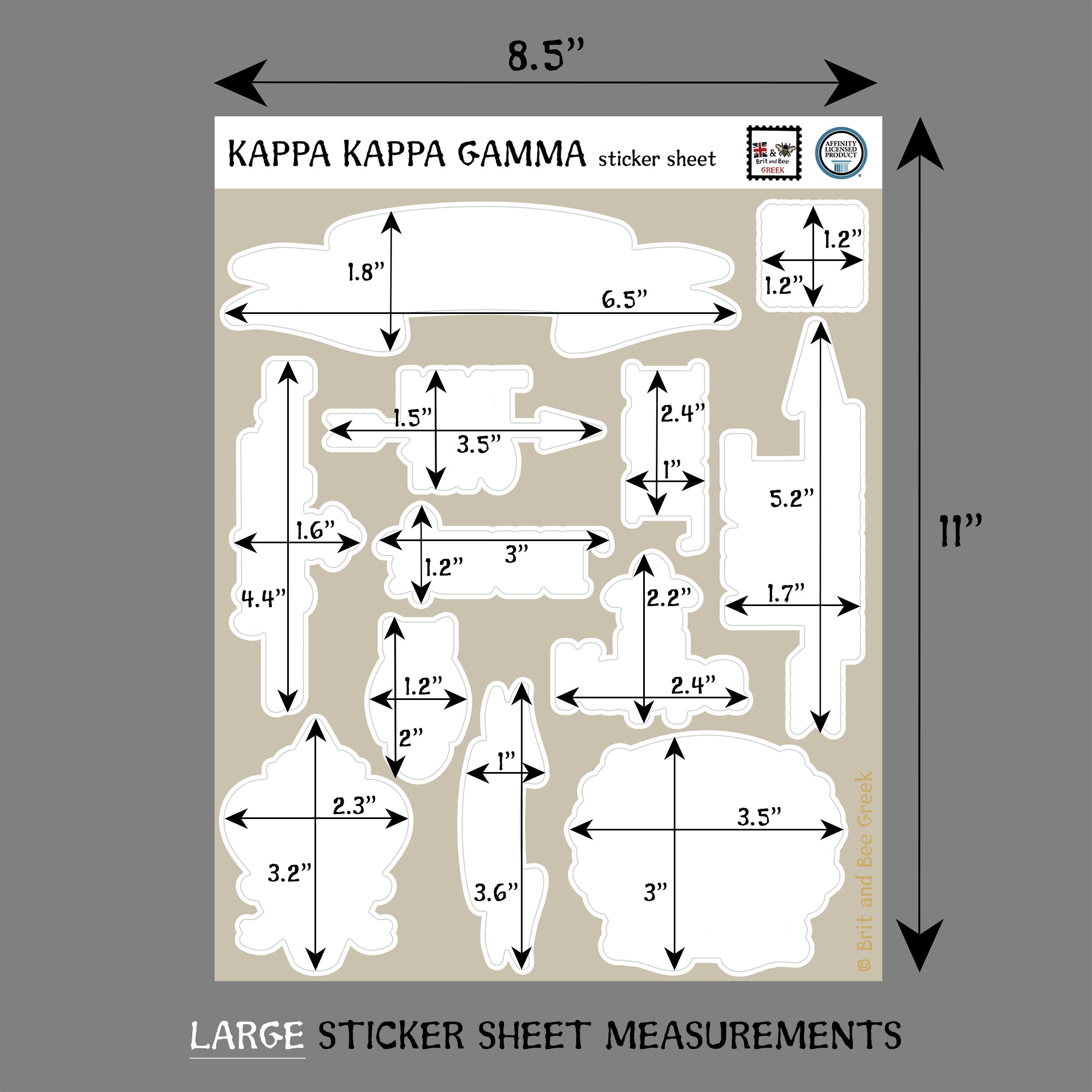 Kappa Kappa Gamma Sticker Sheet | Brit and Bee