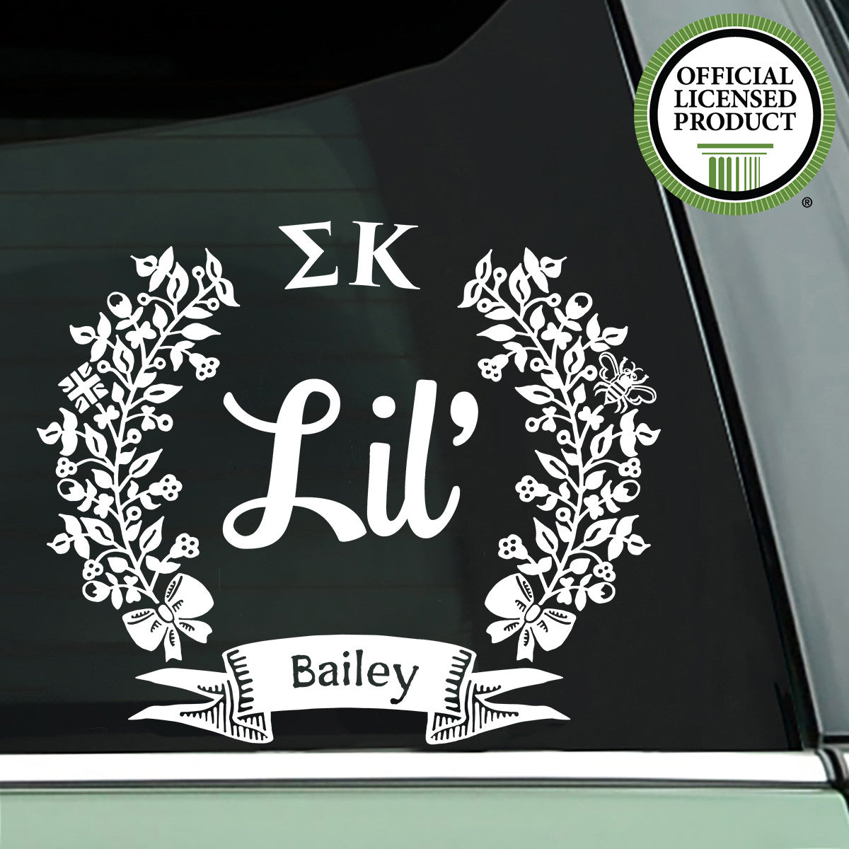 Brit and Bee Sorority Lil' Decal - Sigma Kappa - White