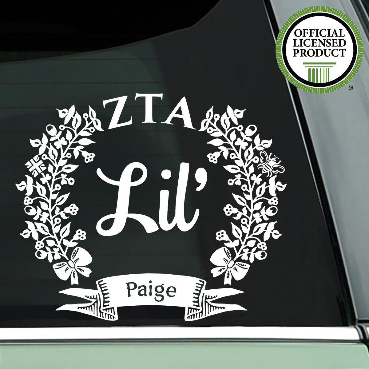 Brit and Bee Sorority Lil' Decal - Zeta Tau Alpha - White
