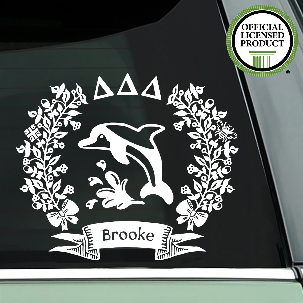 Brit and Bee Sorority Logo Decal - Delta Delta Delta - White