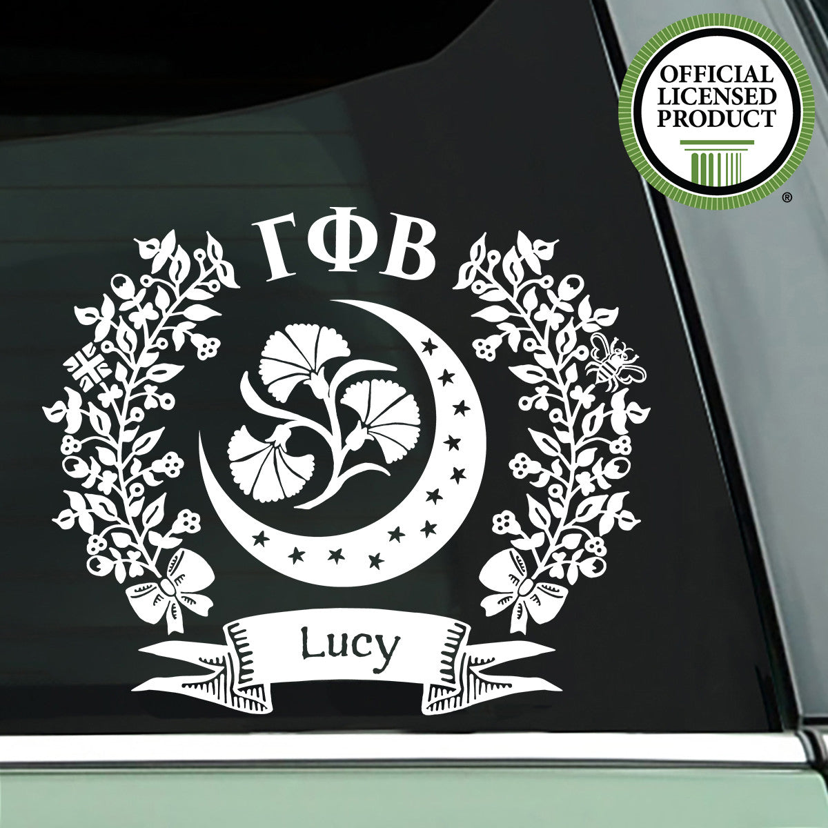 Brit and Bee Sorority Logo Decal - Gamma Phi Beta - White
