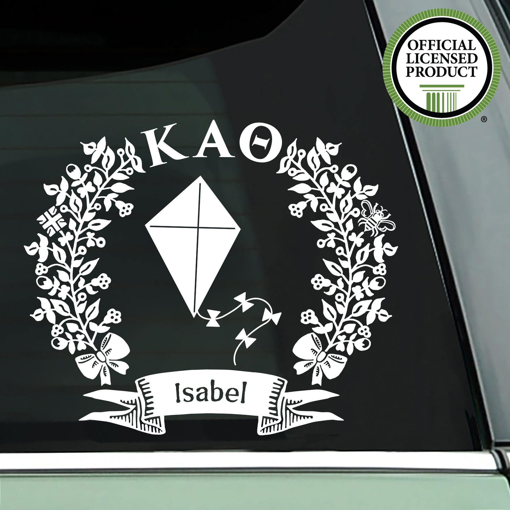 Brit and Bee Sorority Logo Decal - Kappa Alpha Theta - White