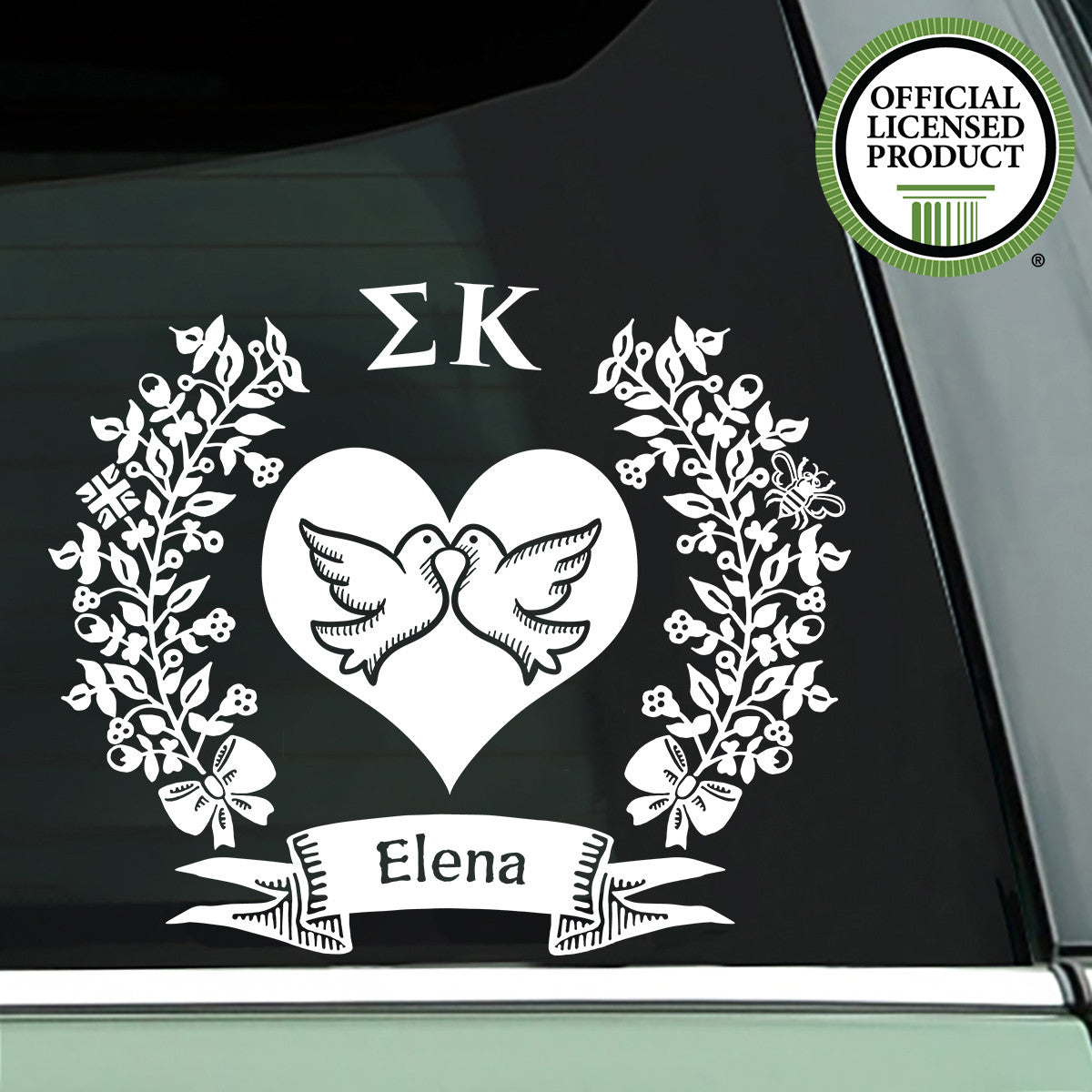 Brit and Bee Sorority Logo Decal - Sigma Kappa - White