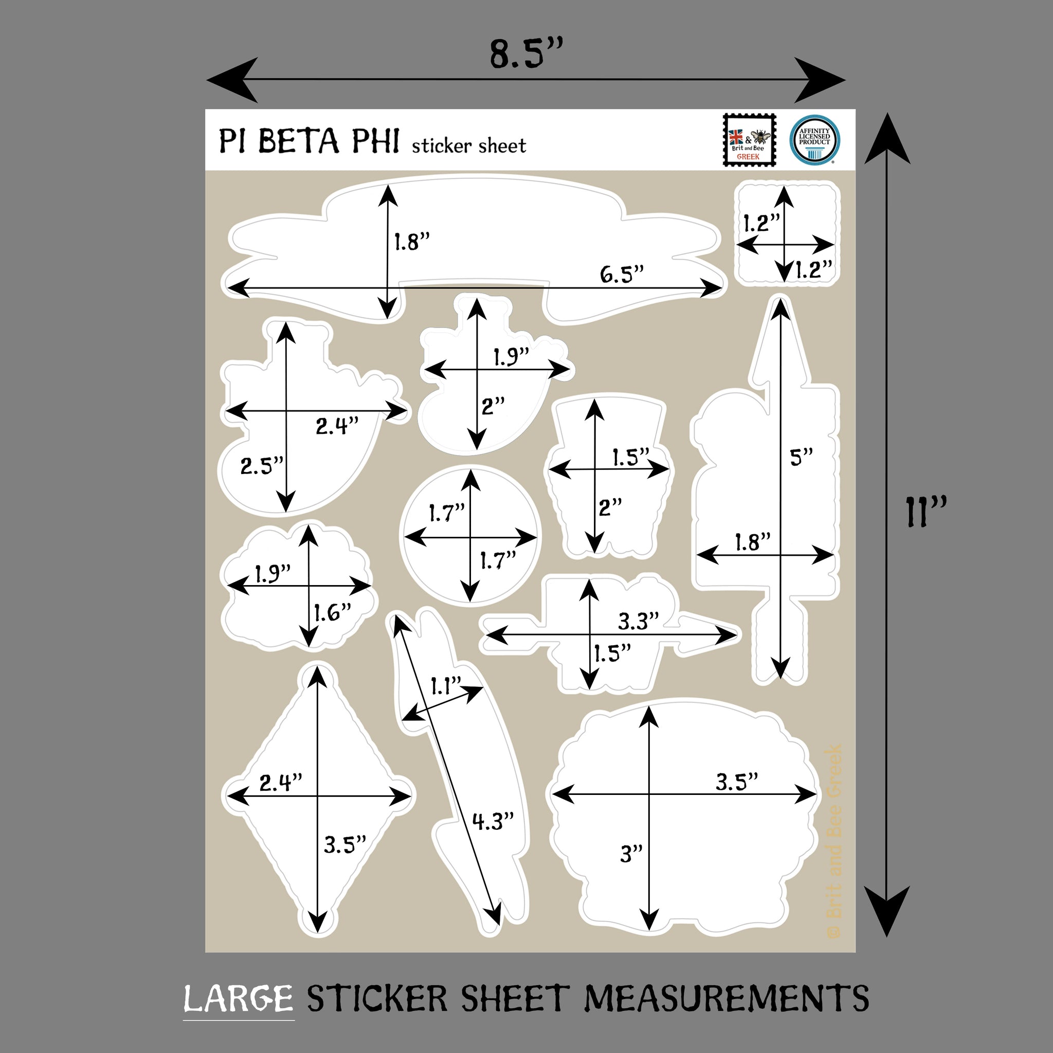 Pi Beta Phi Sticker Sheet | Brit and Bee