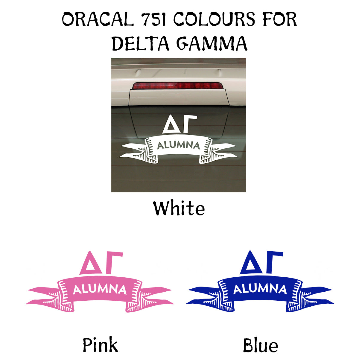 Brit and Bee Sorority Ribbon Alumna Decal - Delta Gamma