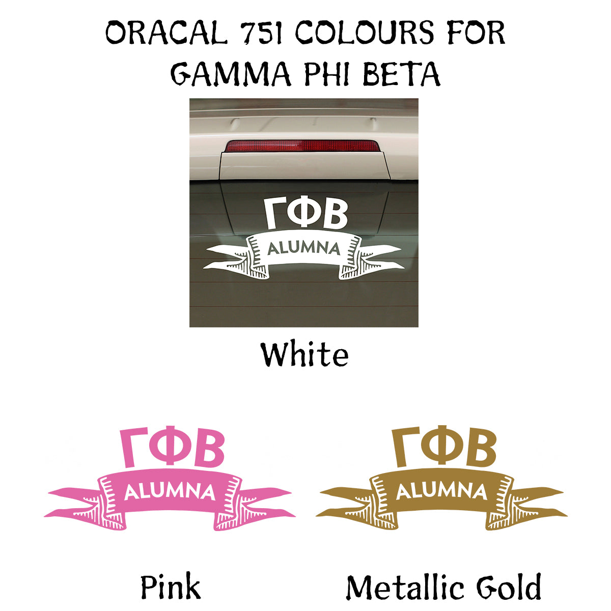 Brit and Bee Sorority Ribbon Alumna Decal - Gamma Phi Beta
