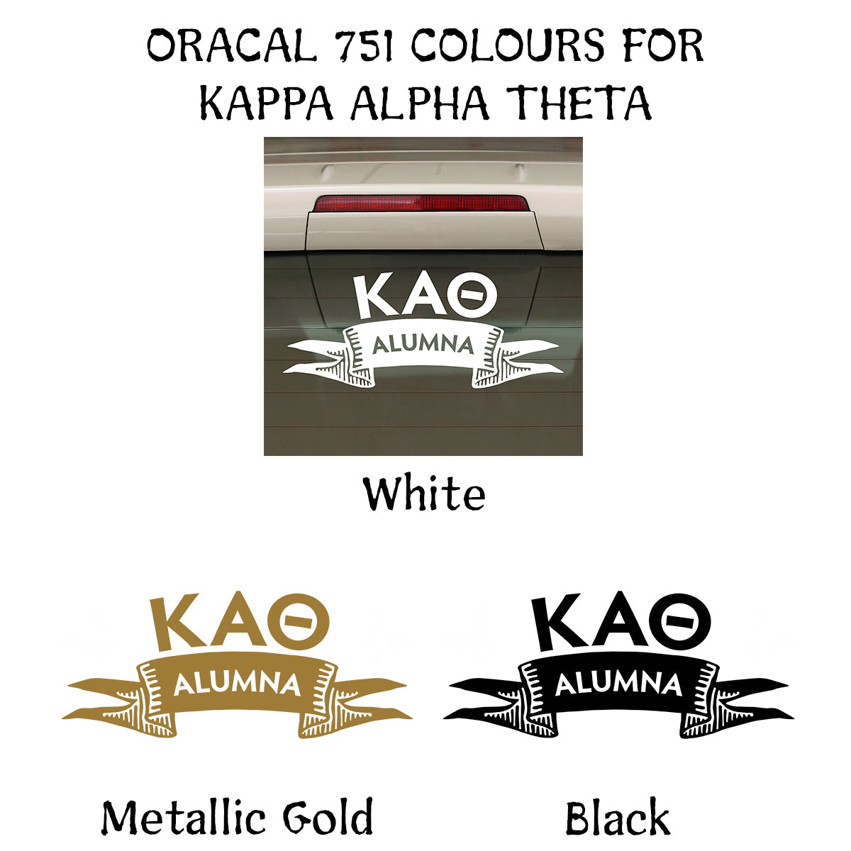 Brit and Bee Sorority Ribbon Alumna Decal - Kappa Alpha Theta