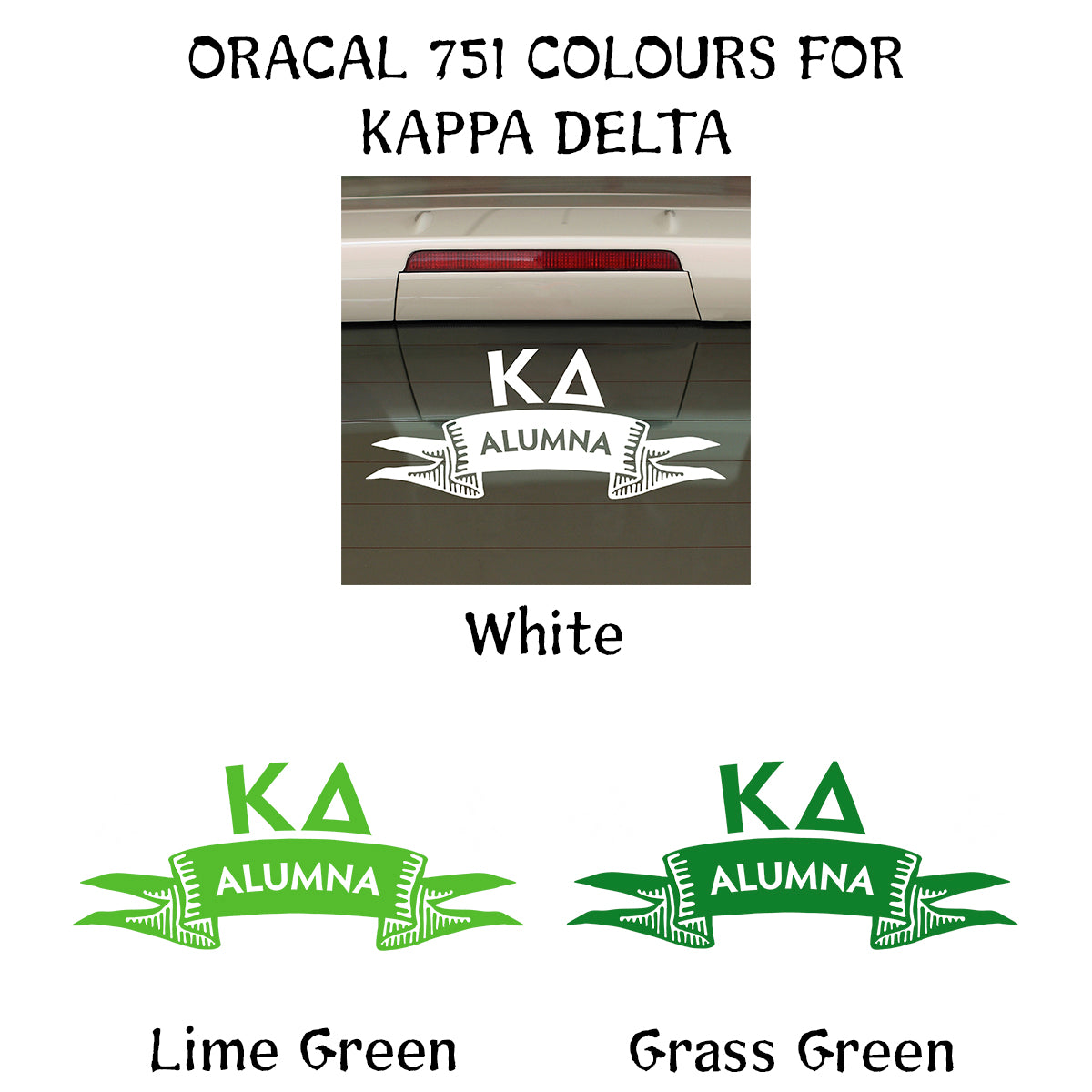 Brit and Bee Sorority Ribbon Alumna Decal - Kappa Delta