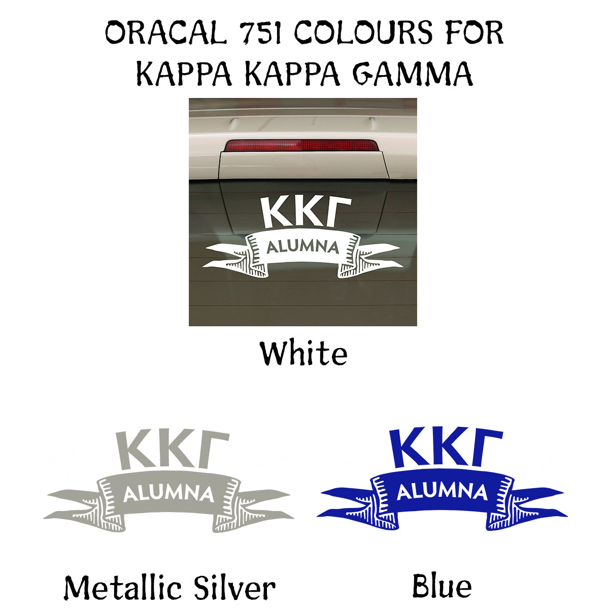 Brit and Bee Sorority Ribbon Alumna Decal - Kappa Kappa Gamma
