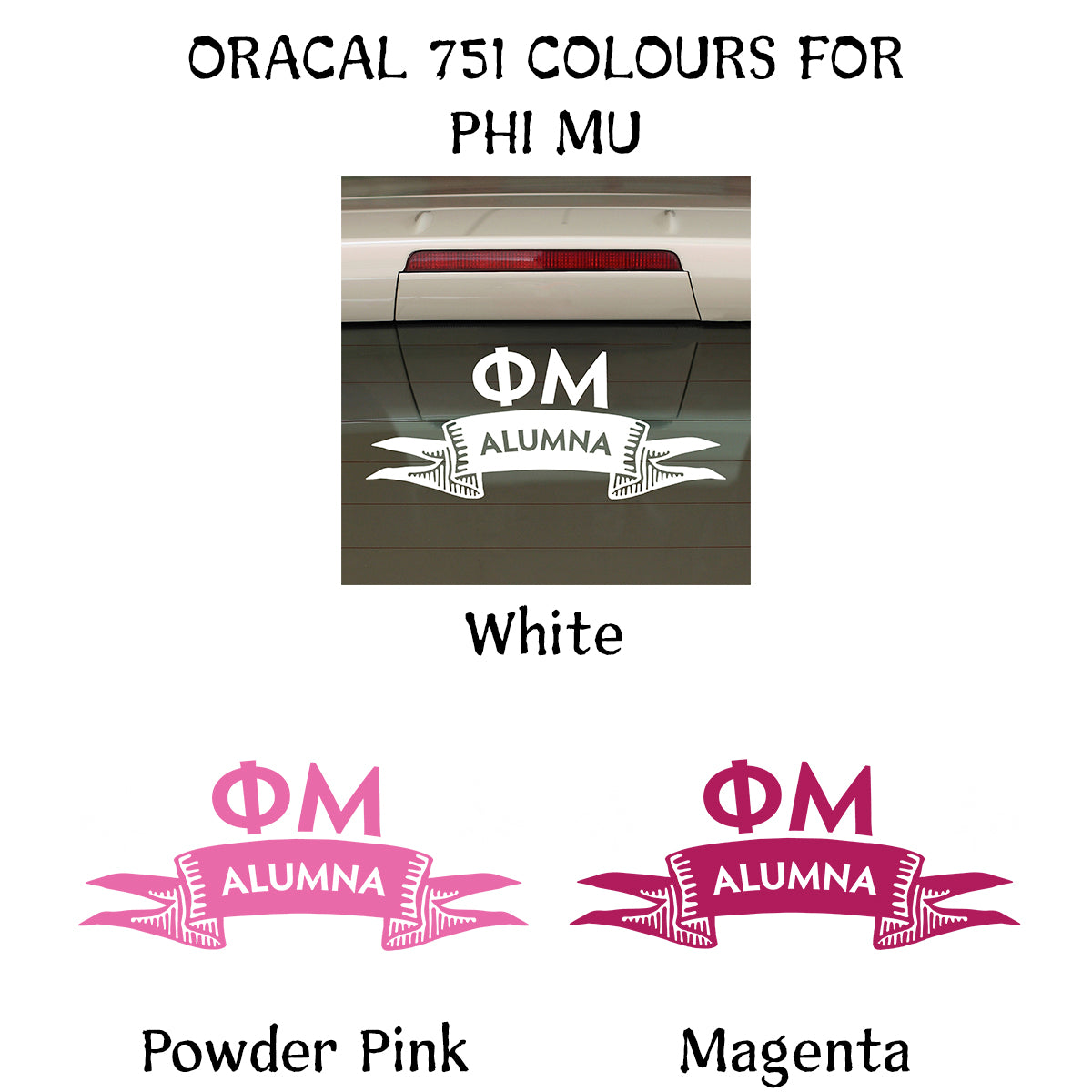 Brit and Bee Sorority Ribbon Alumna Decal - Phi Mu