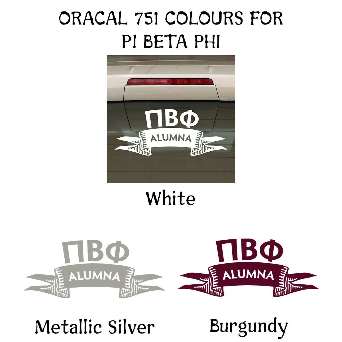 Brit and Bee Sorority Ribbon Alumna Decal - Pi Beta Phi