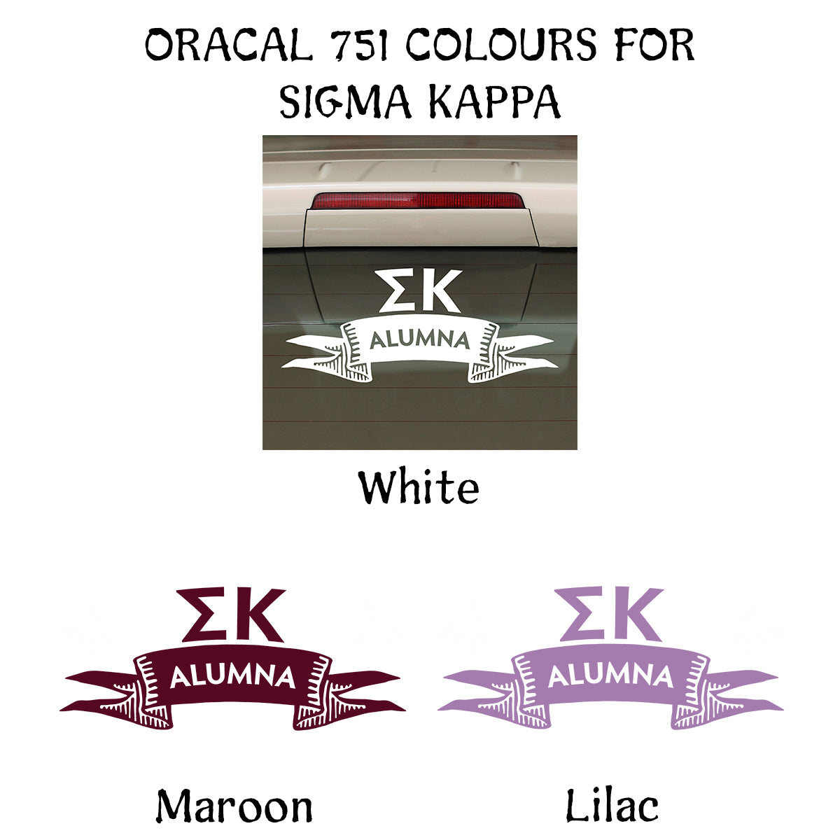 Brit and Bee Sorority Ribbon Alumna Decal - Sigma Kappa