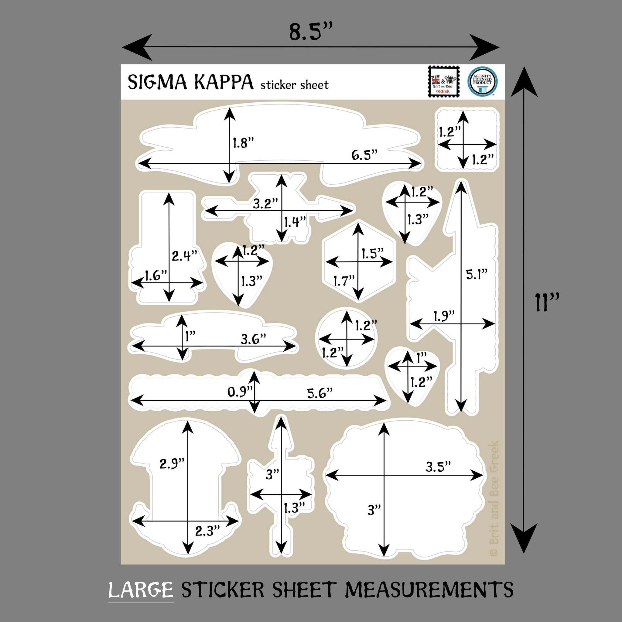 Sigma Kappa Sticker Sheet | Brit and Bee