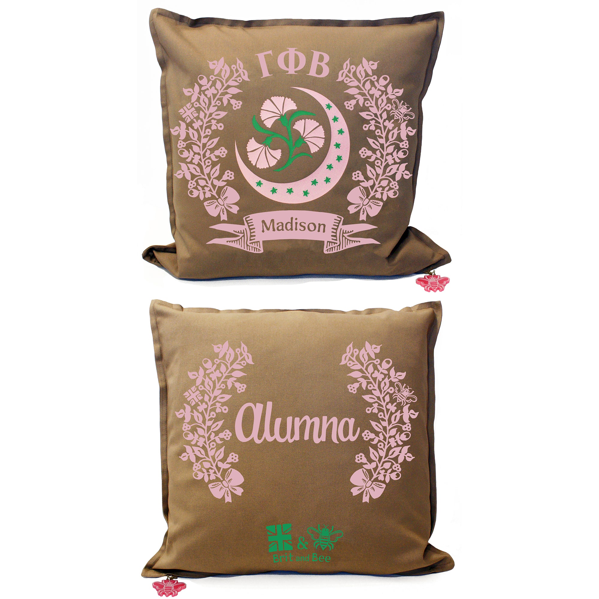 Gamma Phi Beta Pillow | Brit and Bee