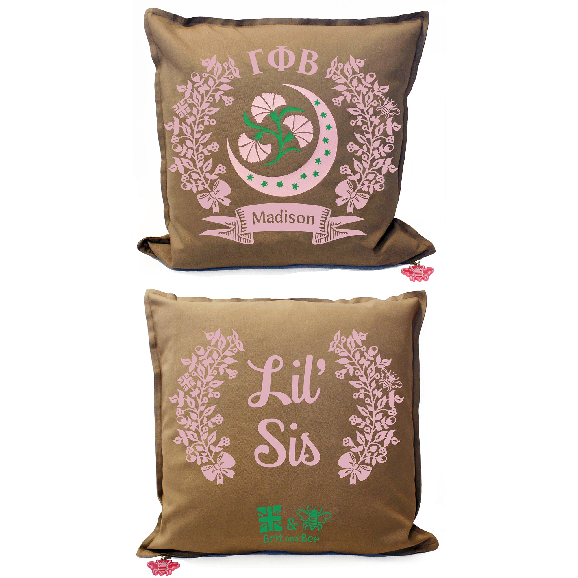 Gamma Phi Beta Pillow | Brit and Bee