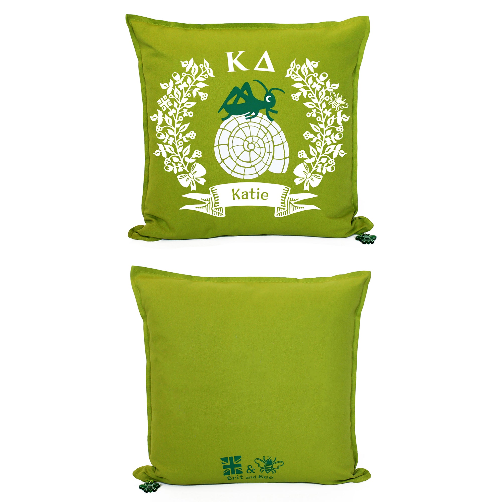 Brit and Bee Sorority Logo Throw Pillow - Kappa Delta