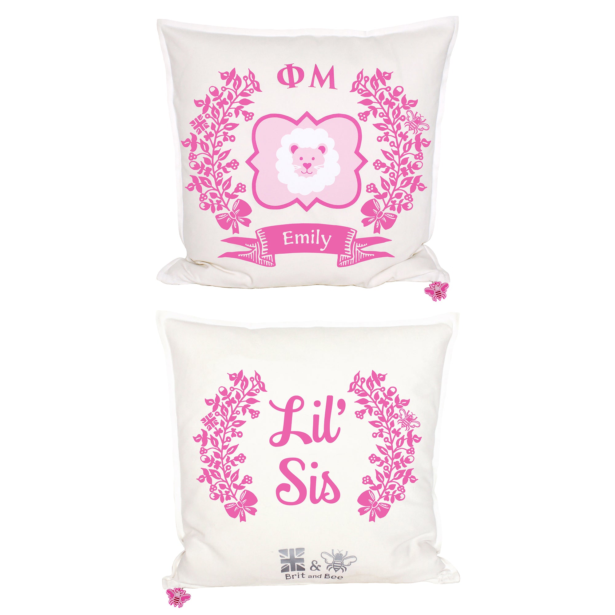 Phi Mu Sorority Pillow | Brit and Bee