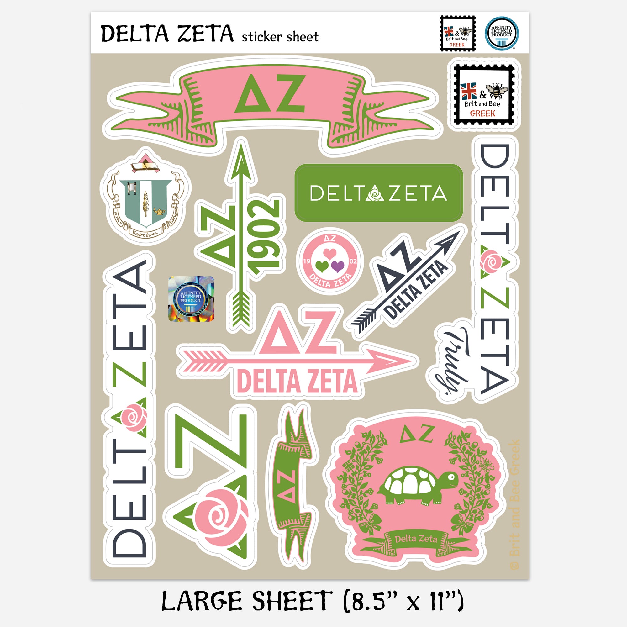 Delta Zeta Sticker Sheet | Brit and Bee