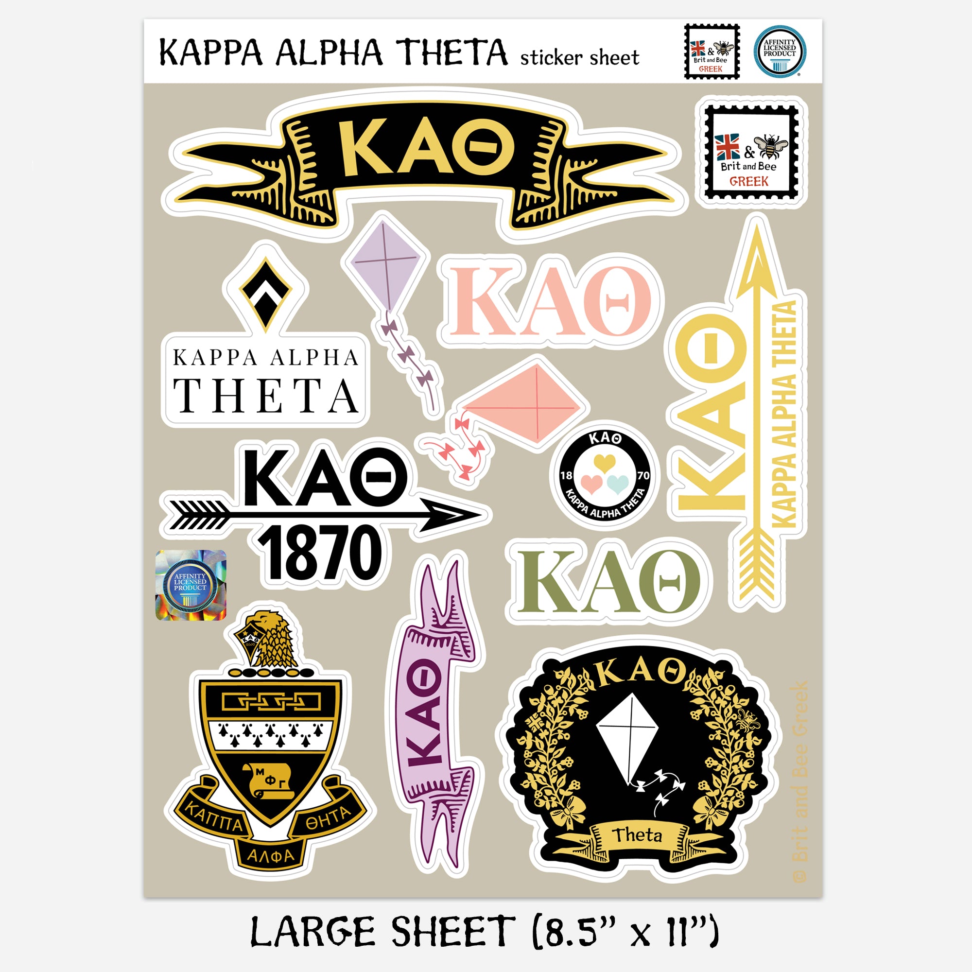 Kappa Alpha Theta Sticker Sheet | Brit and Bee