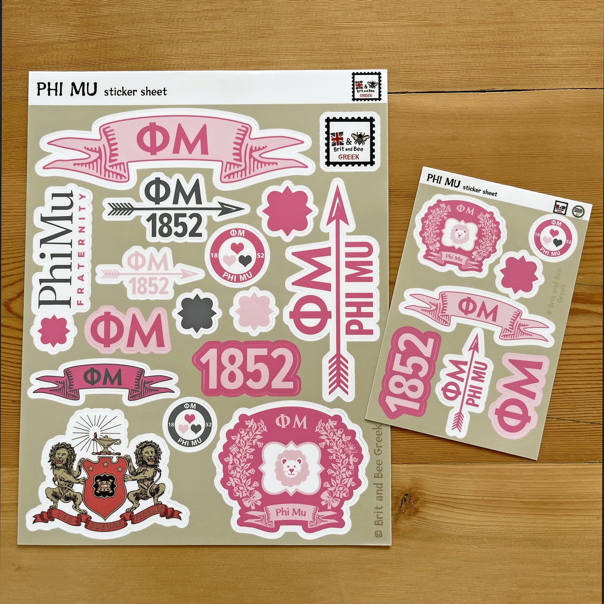 Phi Mu Sticker Sheets | Brit and Bee