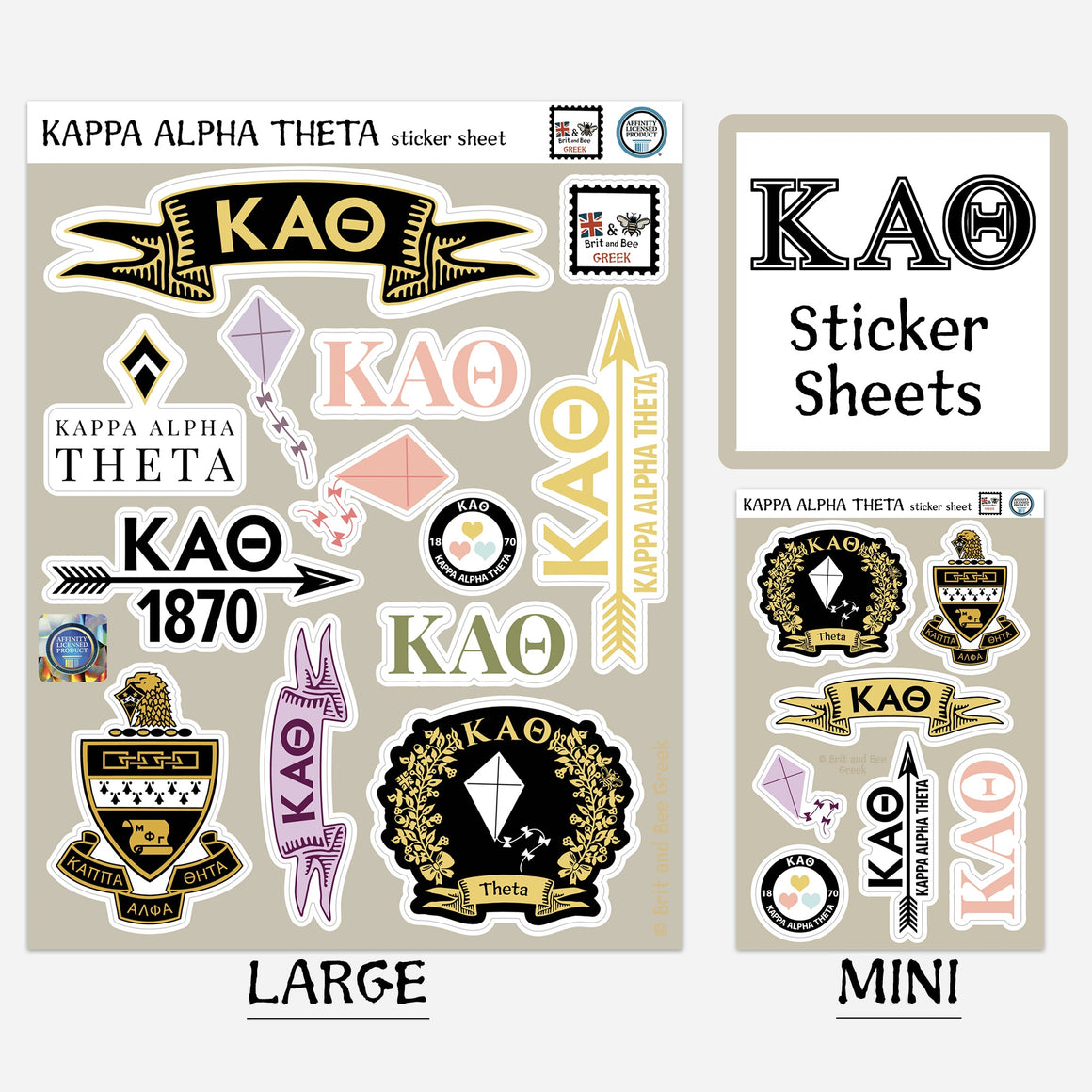 Kappa Alpha Theta Sticker Sheet | Brit and Bee