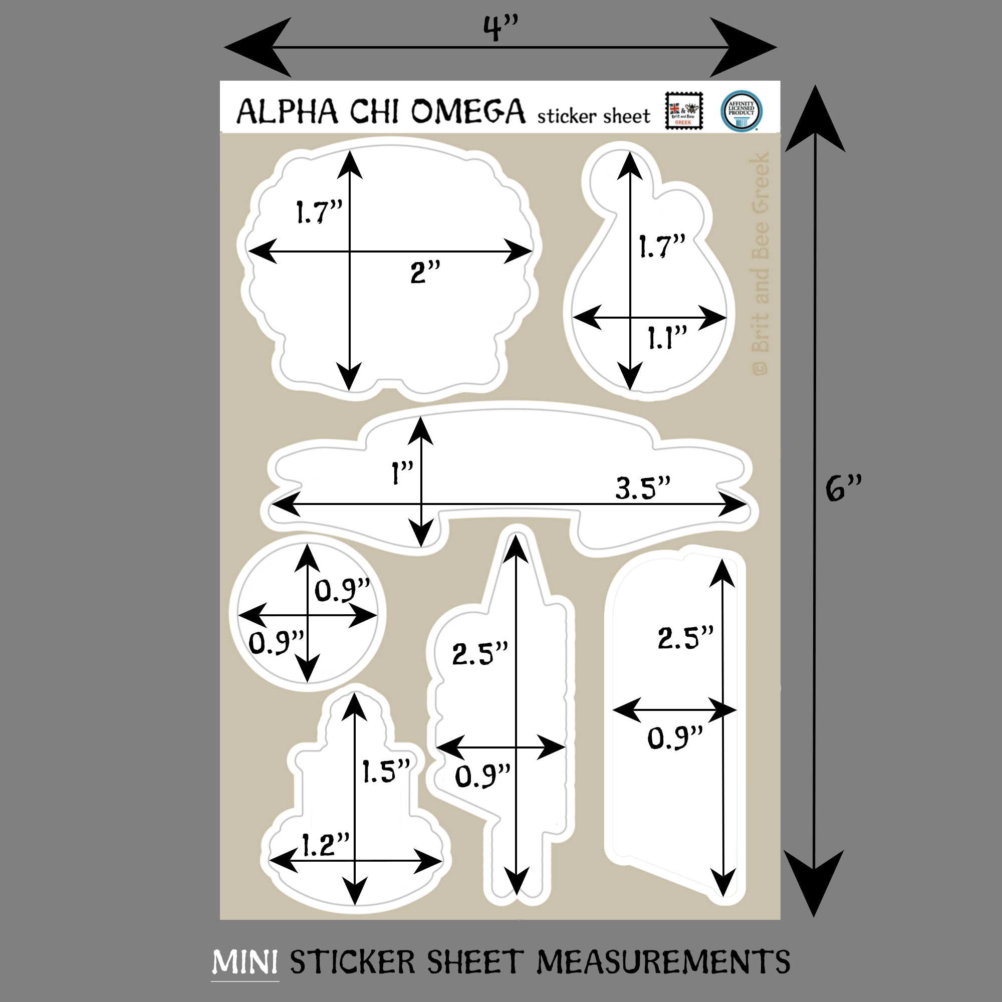 Alpha Chi Omega Sticker Sheet | Brit and Bee