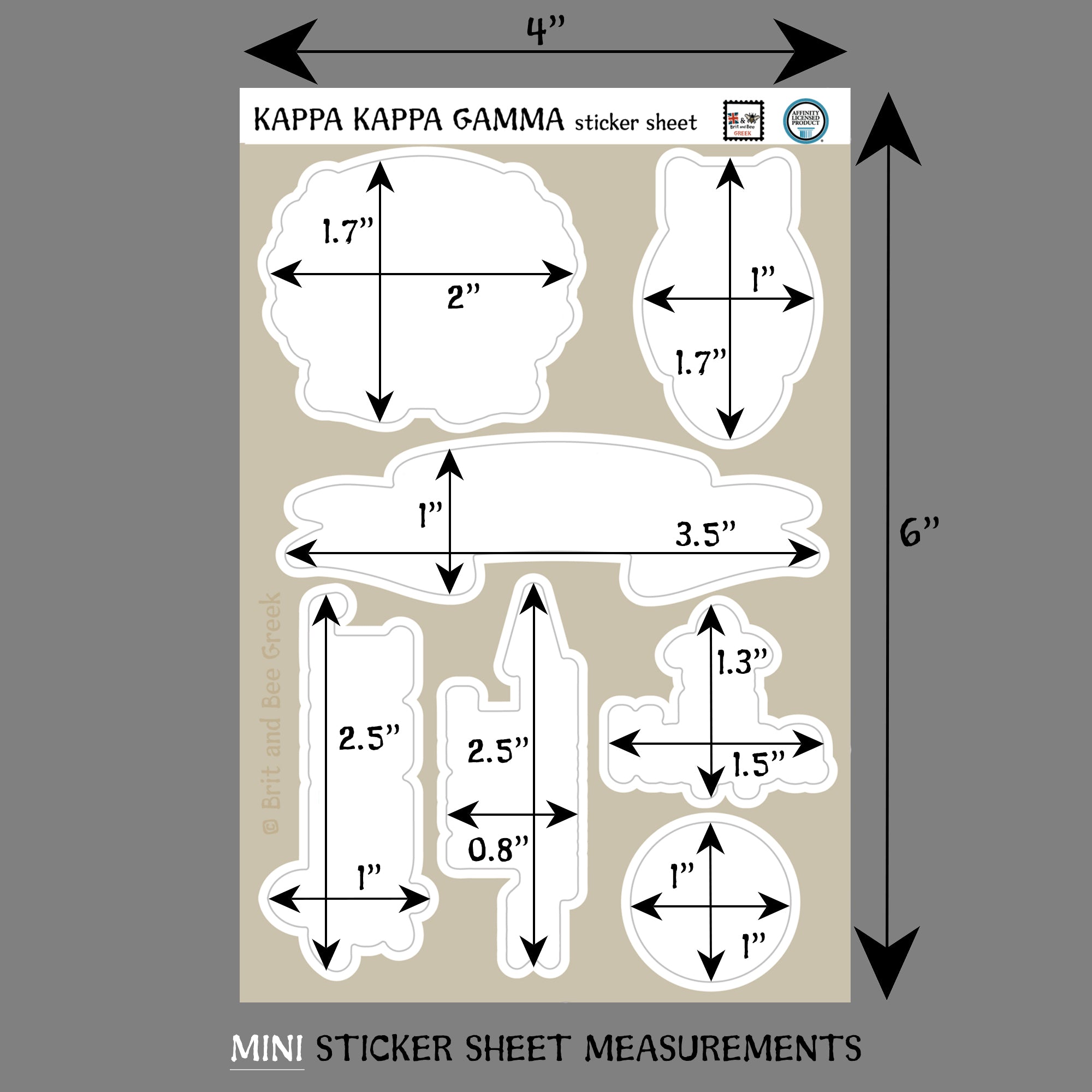 Kappa Kappa Gamma Sticker Sheet | Brit and Bee