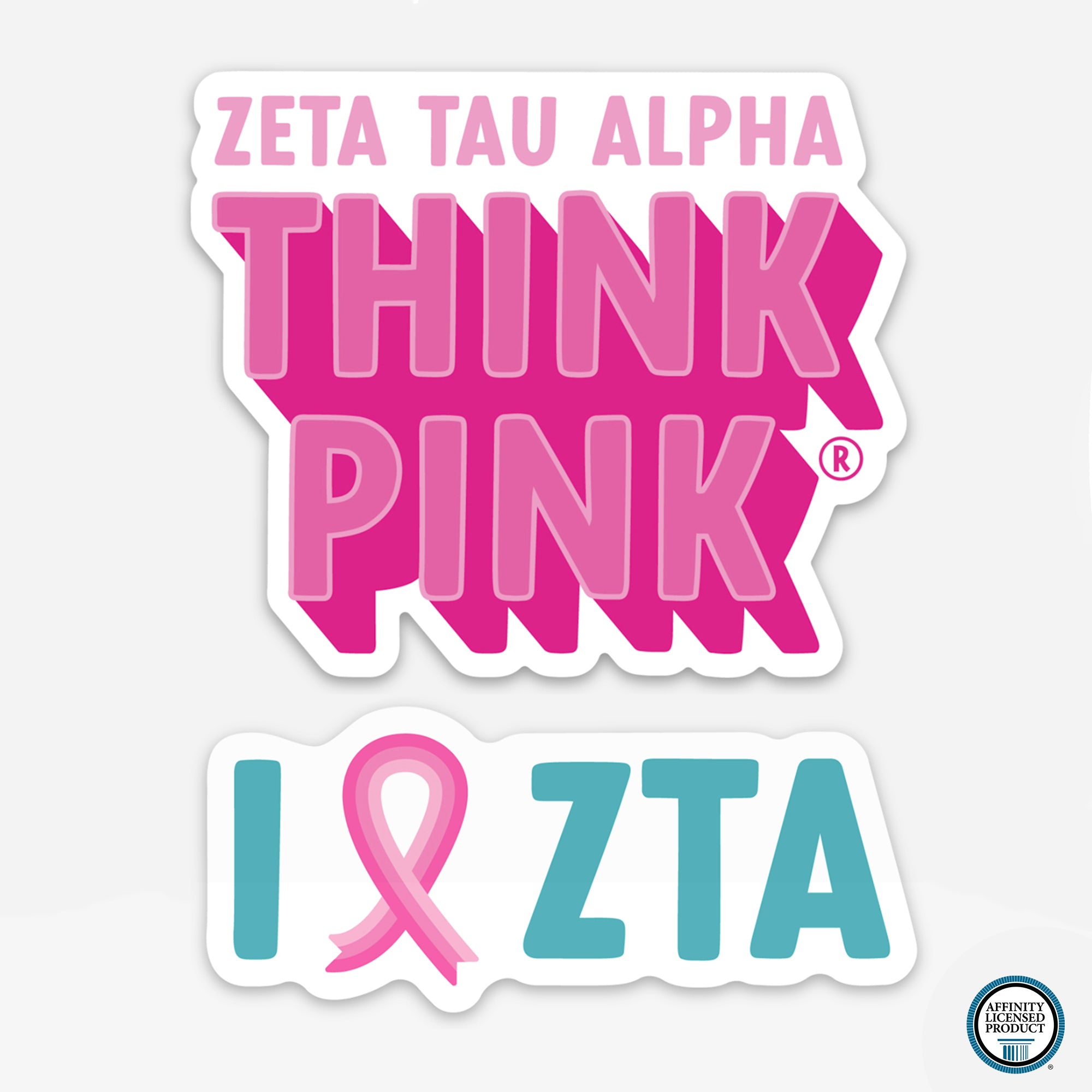 Zeta Tau Alpha Think Pink® Sticker Bundle | Brit and Bee