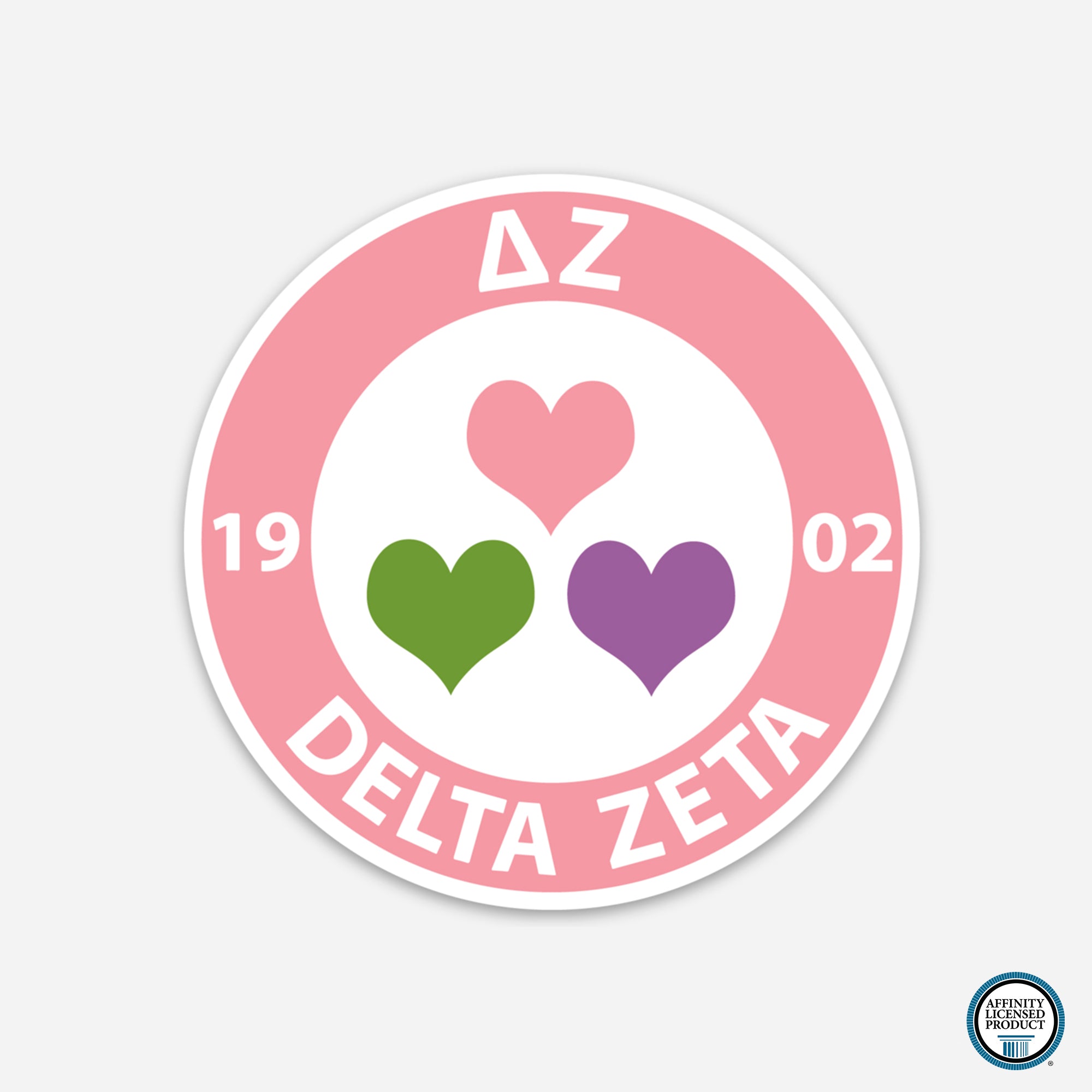 Delta Zeta Hearts Sticker | Brit and Bee