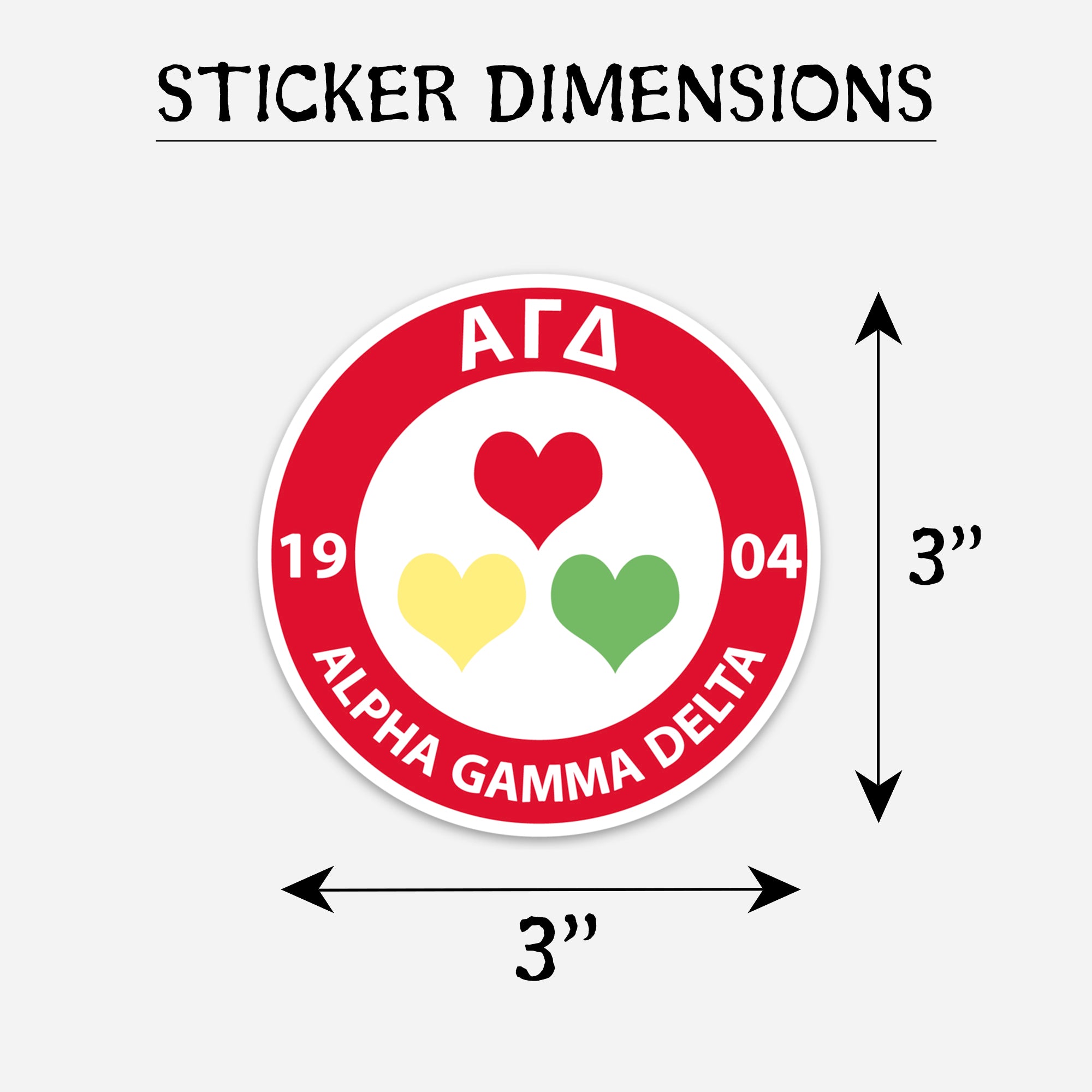 Alpha Gamma Delta Hearts Sticker | Brit and Bee