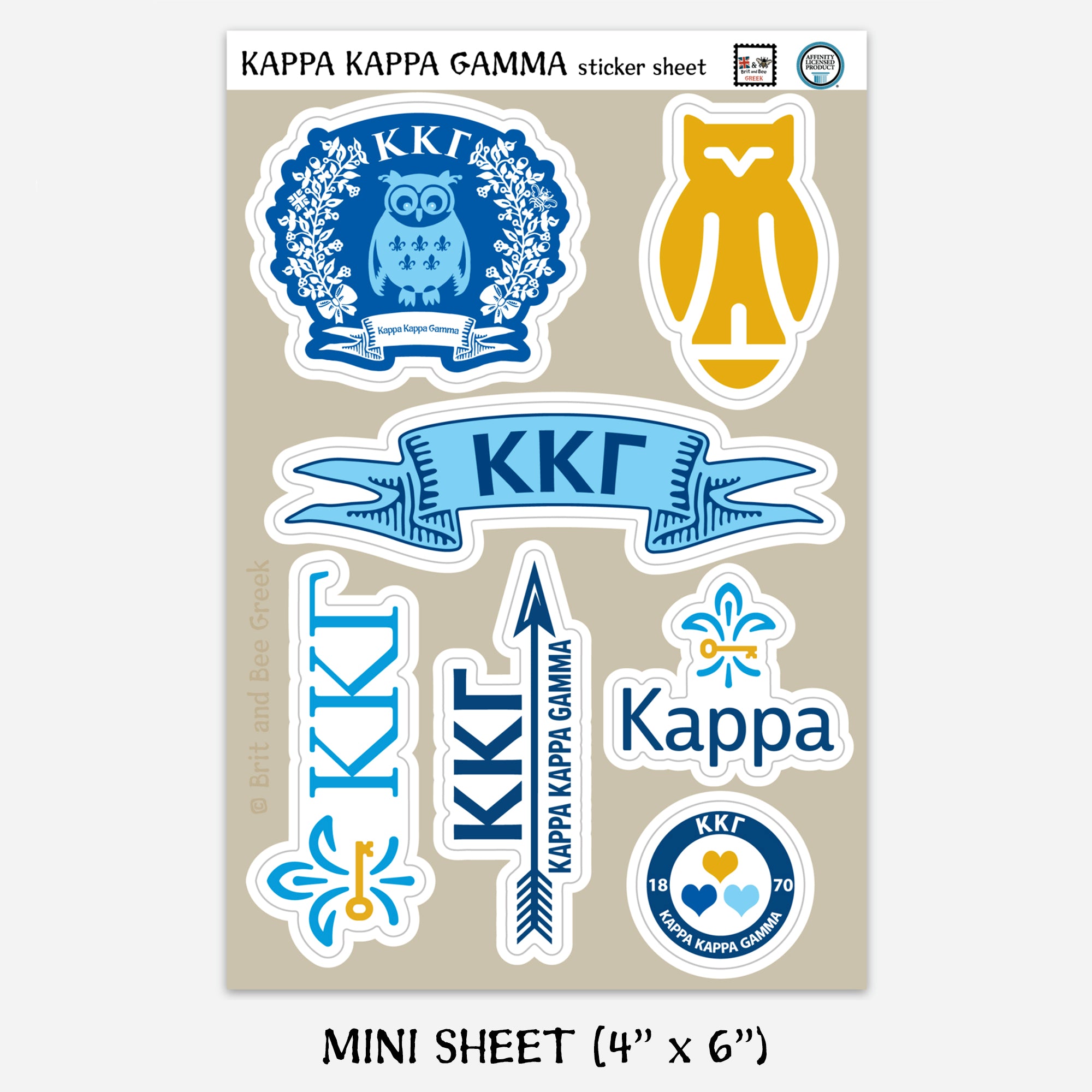 Kappa Kappa Gamma Sticker Sheet | Brit and Bee