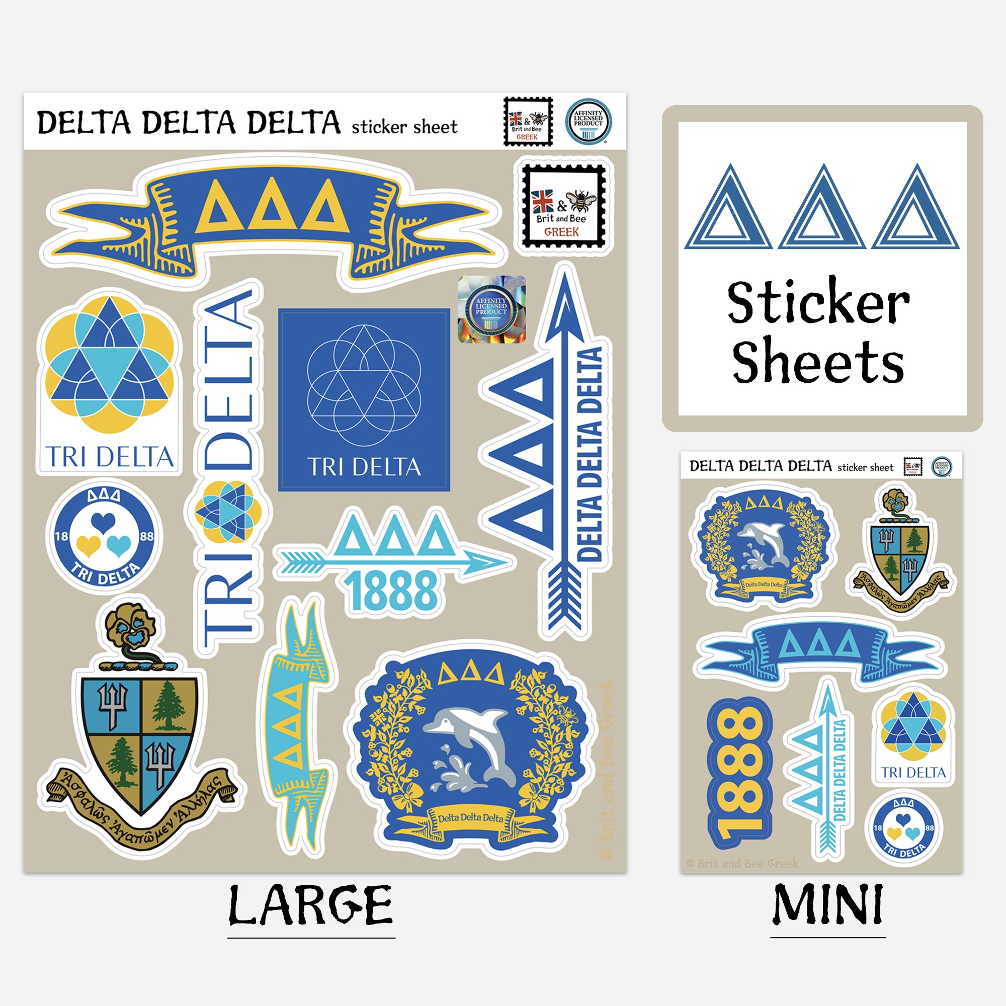 Delta Delta Delta Sticker Sheets