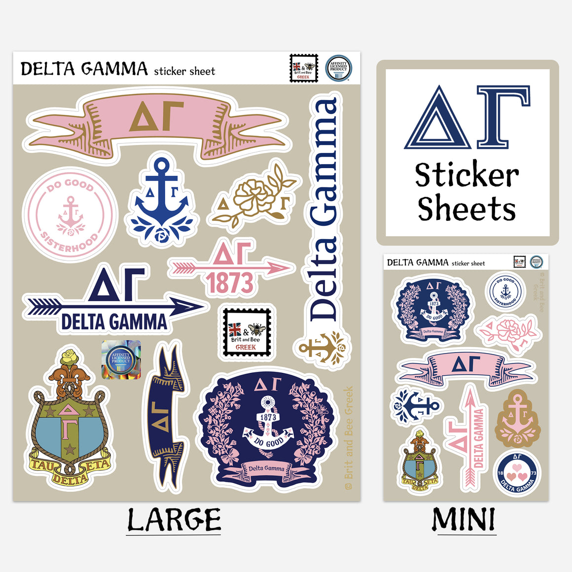 Delta Gamma Sticker Sheet | Brit and Bee