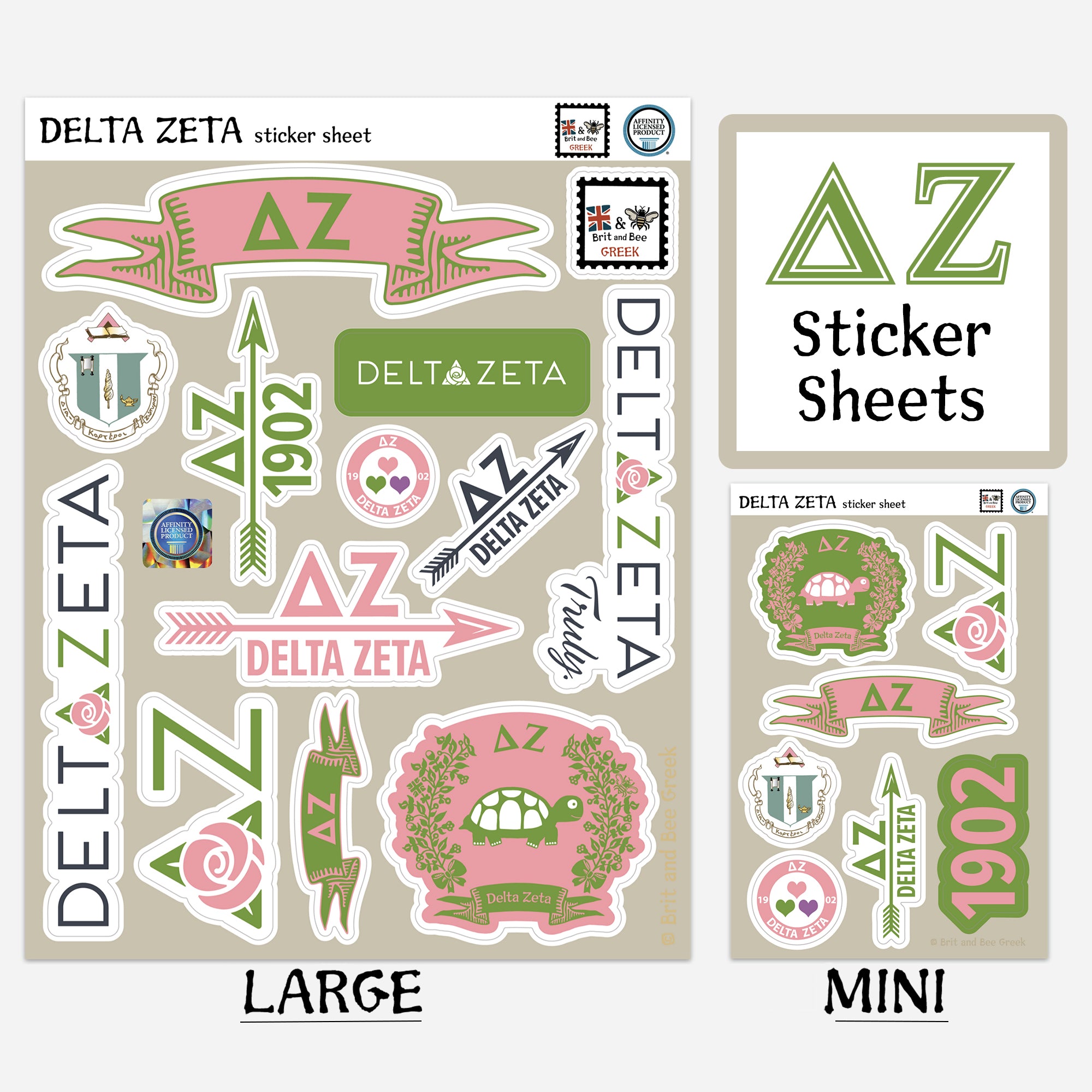 Delta Zeta Sticker Sheet | Brit and Bee