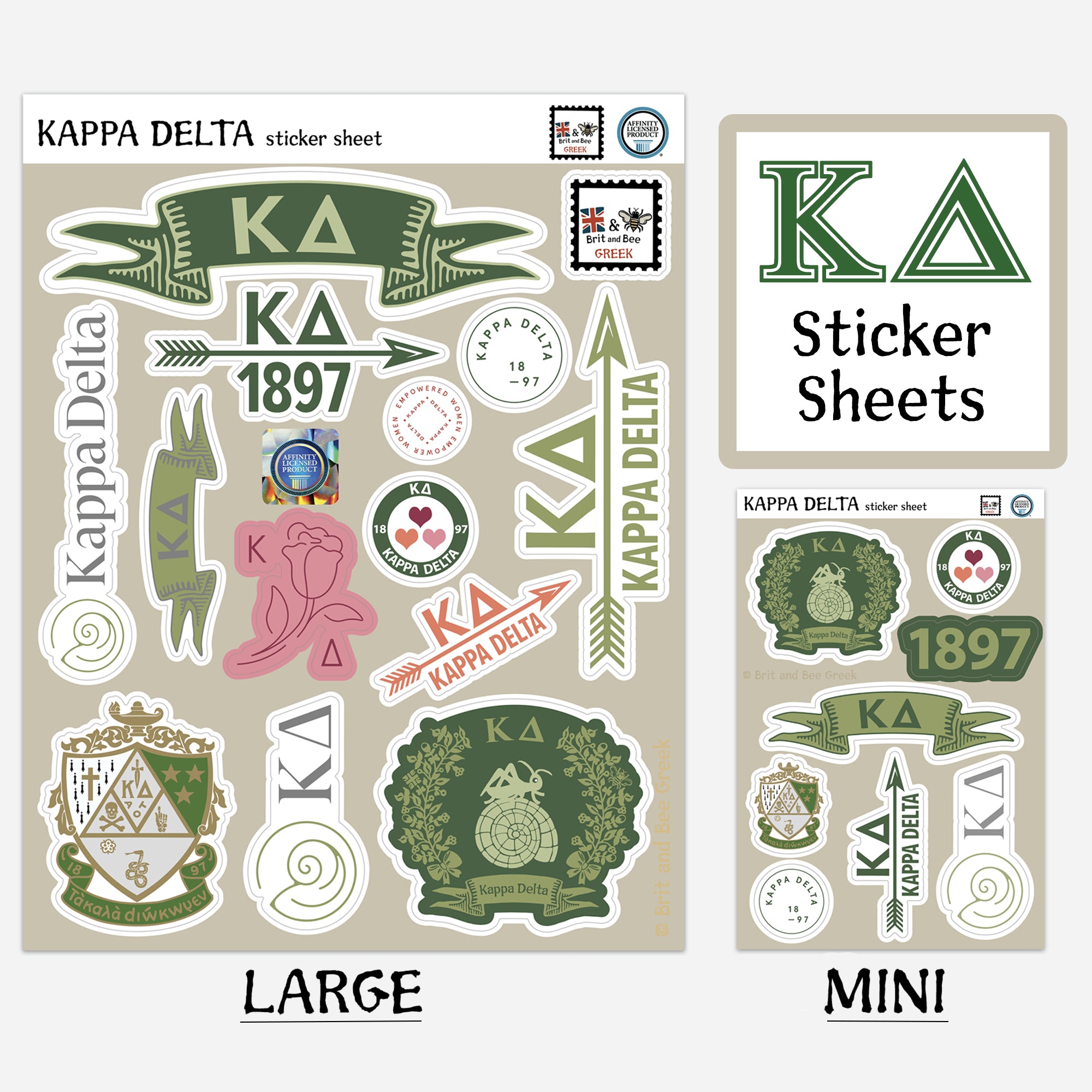 Kappa Delta Sticker Sheet | Brit and Bee