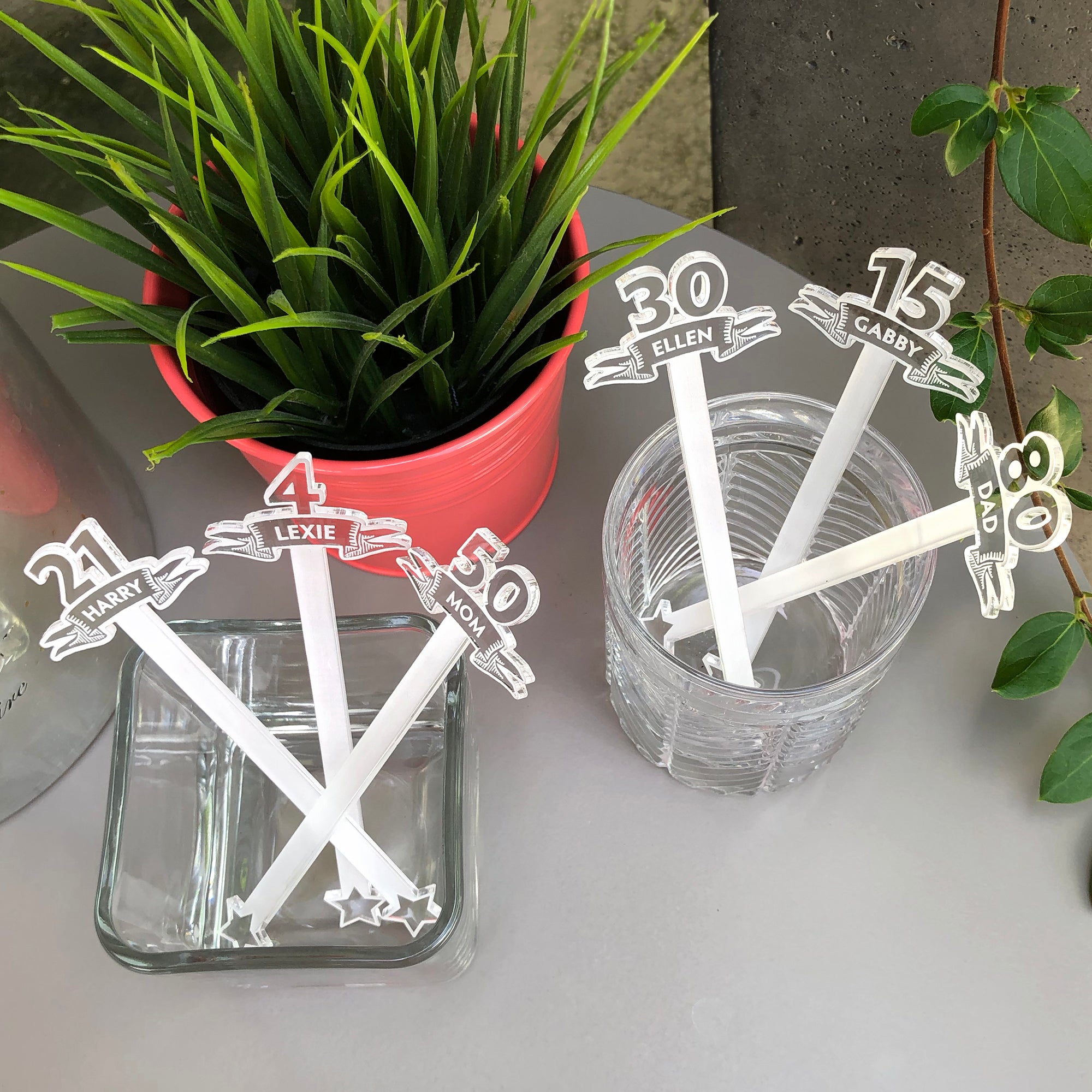 Custom Age and Name Swizzle Sticks | Brit and Bee