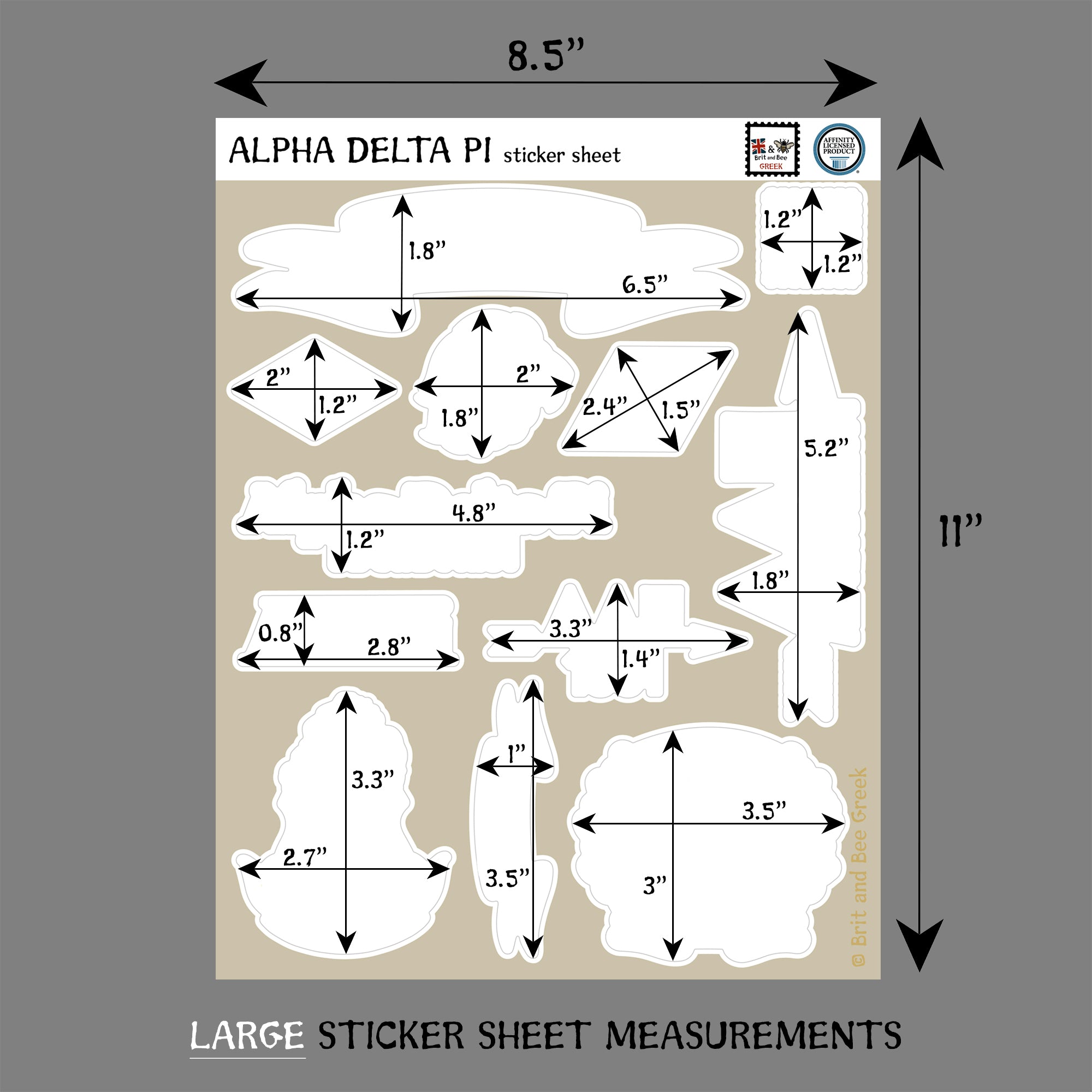 Alpha Delta Pi Sticker Sheet | Brit and Bee
