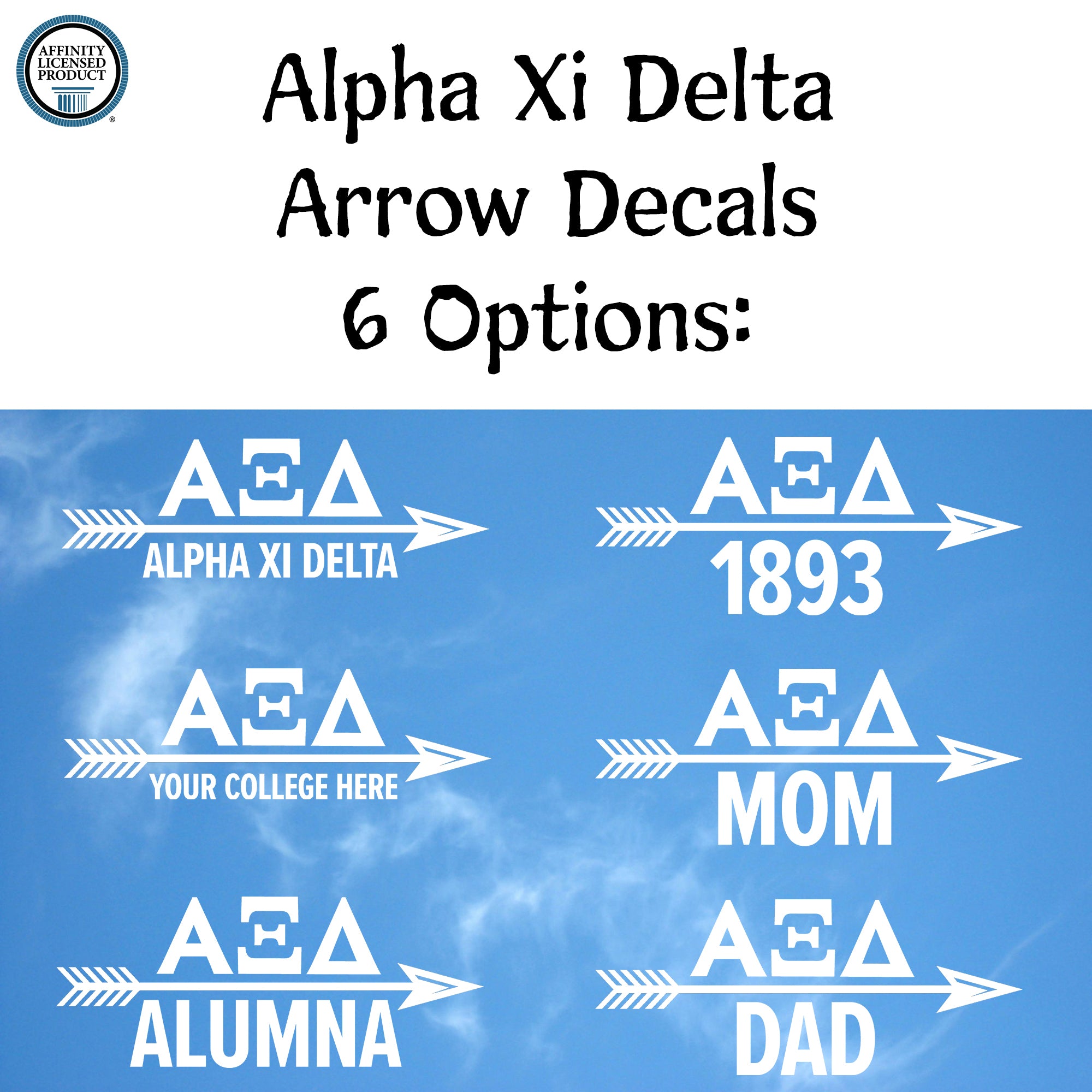Sorority Arrow Decal | Alpha Xi Delta