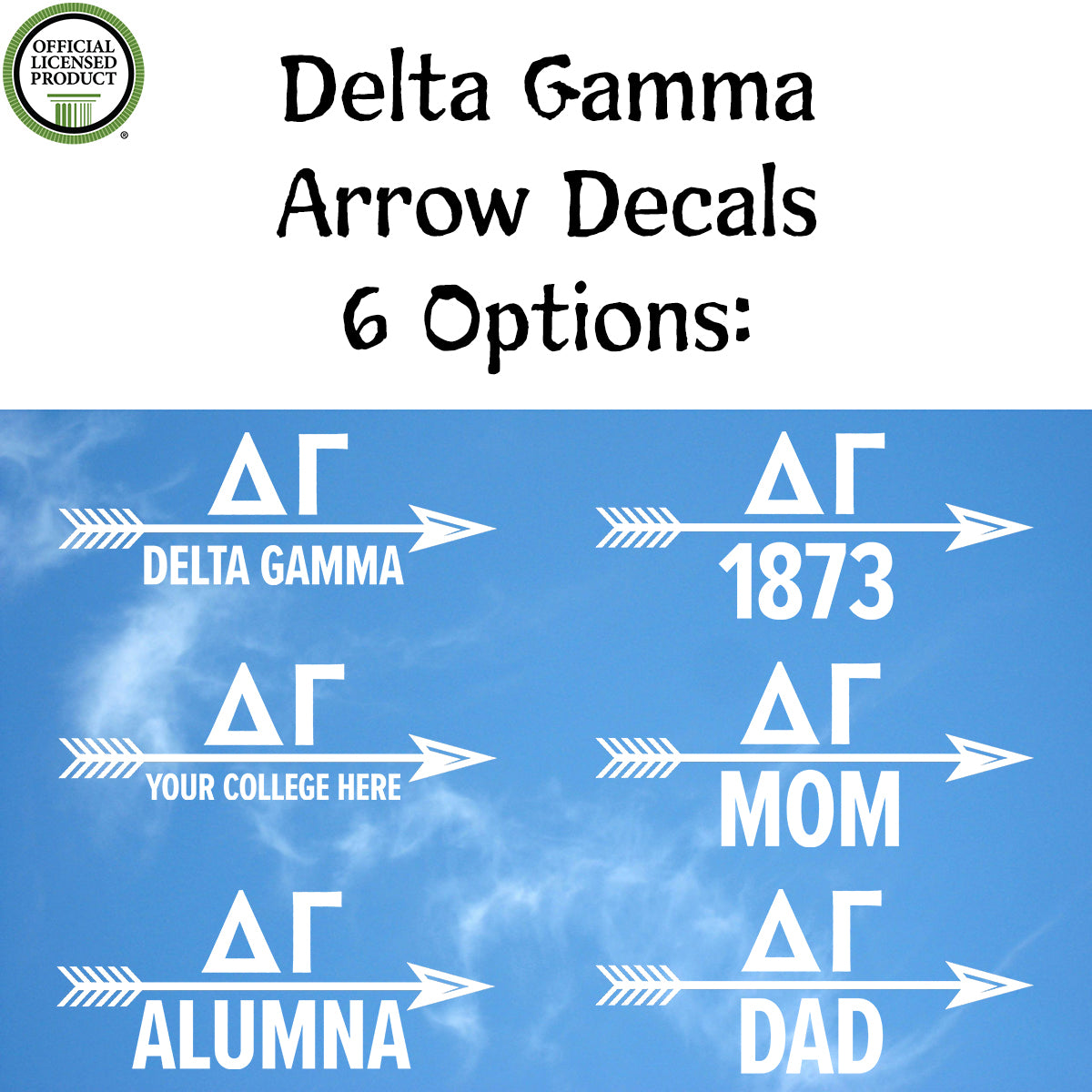 Brit and Bee Sorority Arrow Decal - Delta Gamma