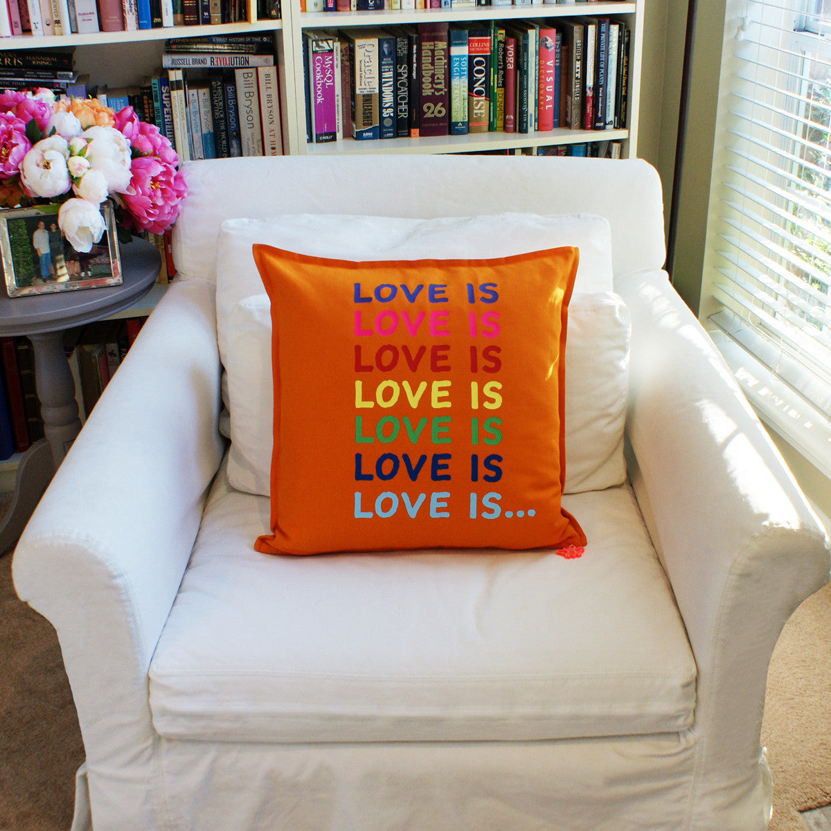 Brit and Bee Big Love Throw Pillow CHAIR Front